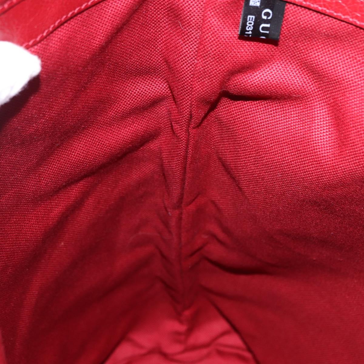 GUCCI Shoulder Bag Leather Red Silver 598086 Auth 188541V