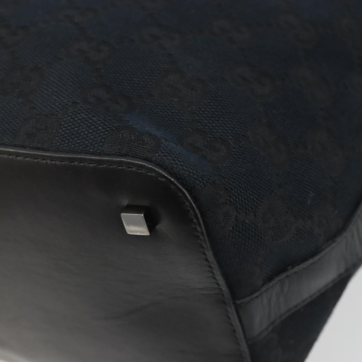 GUCCI GG Canvas Shoulder Bag Black Gold 001 4299 1669 Auth 188543A