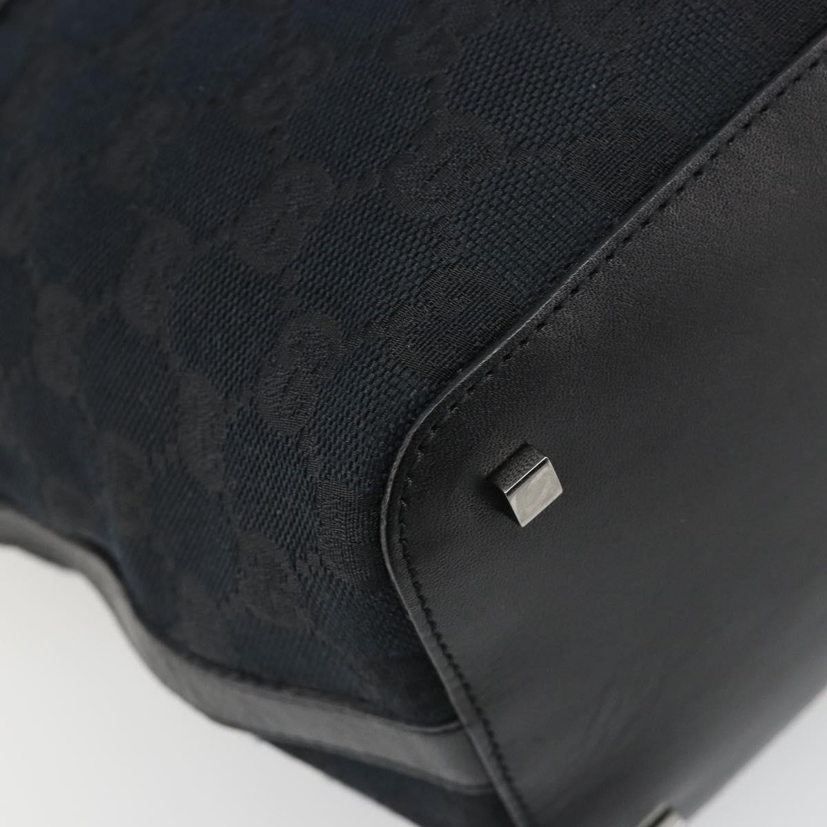 GUCCI GG Canvas Shoulder Bag Black Gold 001 4299 1669 Auth 188543A
