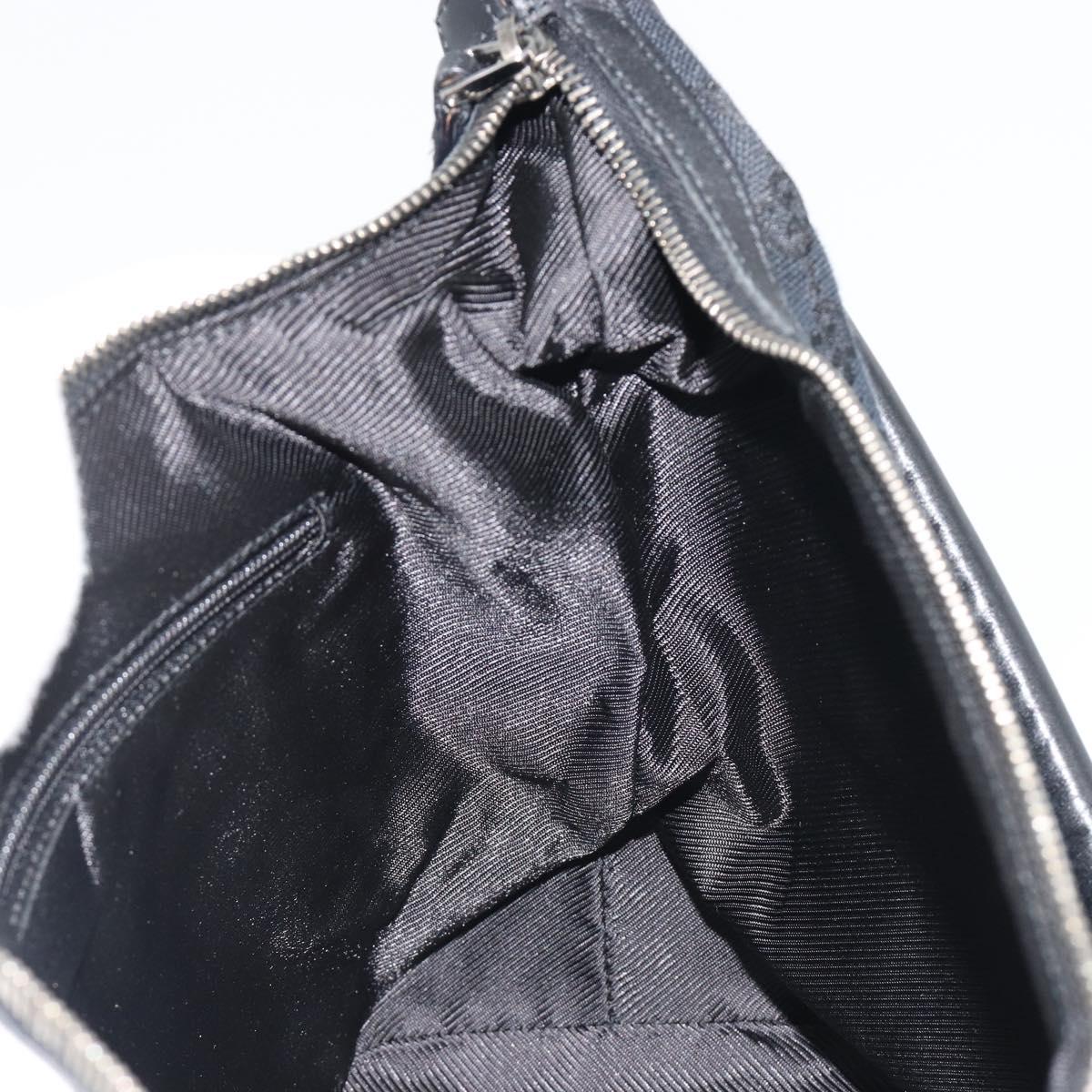 GUCCI GG Canvas Shoulder Bag Black Gold 001 4299 1669 Auth 188543A