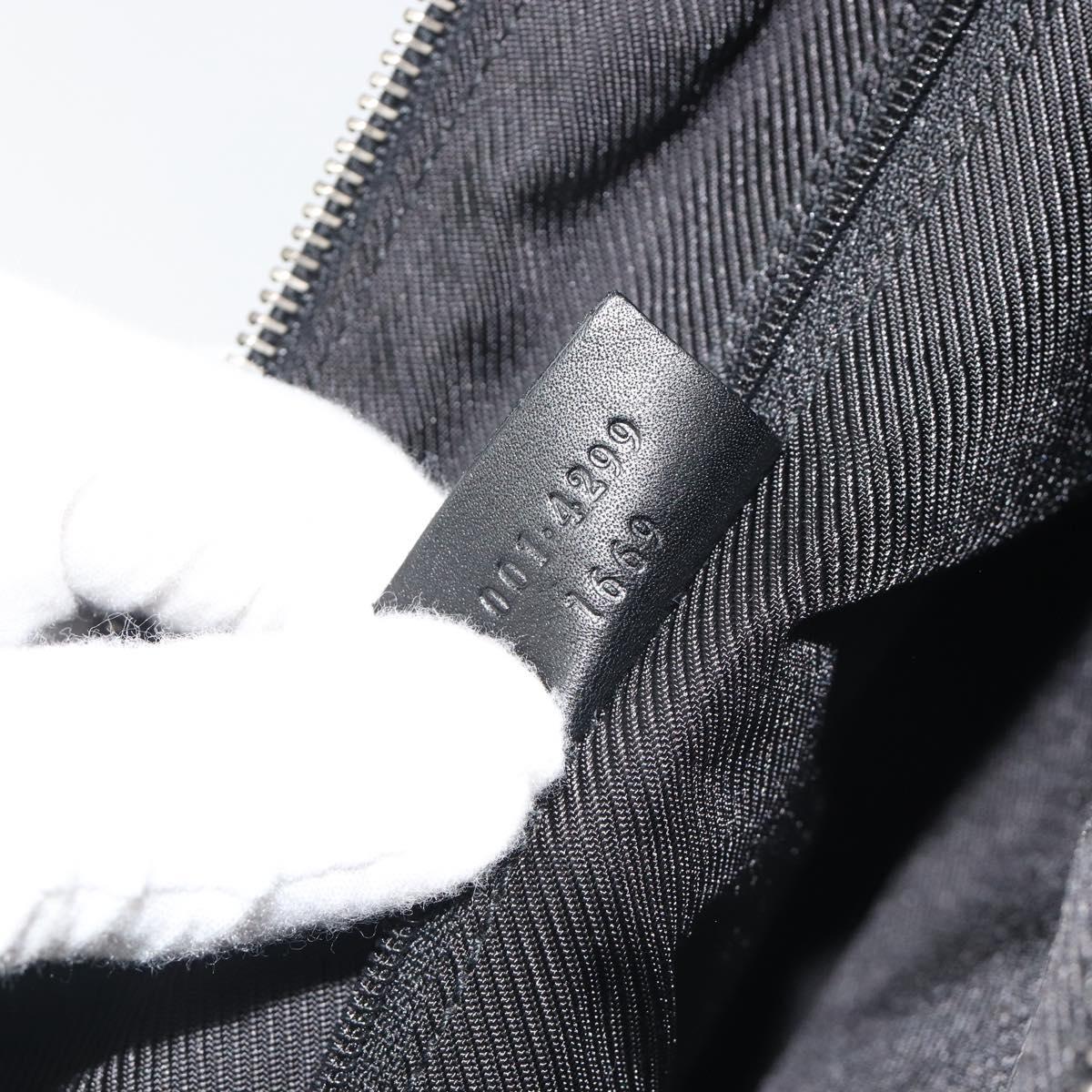 GUCCI GG Canvas Shoulder Bag Black Gold 001 4299 1669 Auth 188543A