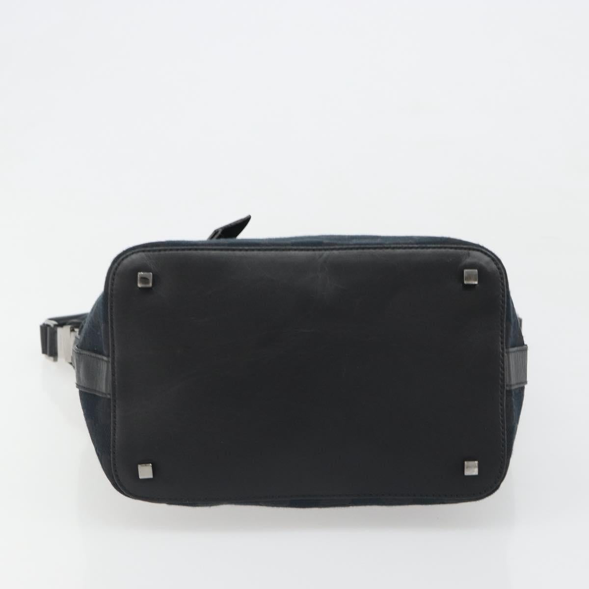 GUCCI GG Canvas Shoulder Bag Black Gold 001 4299 1669 Auth 188543A