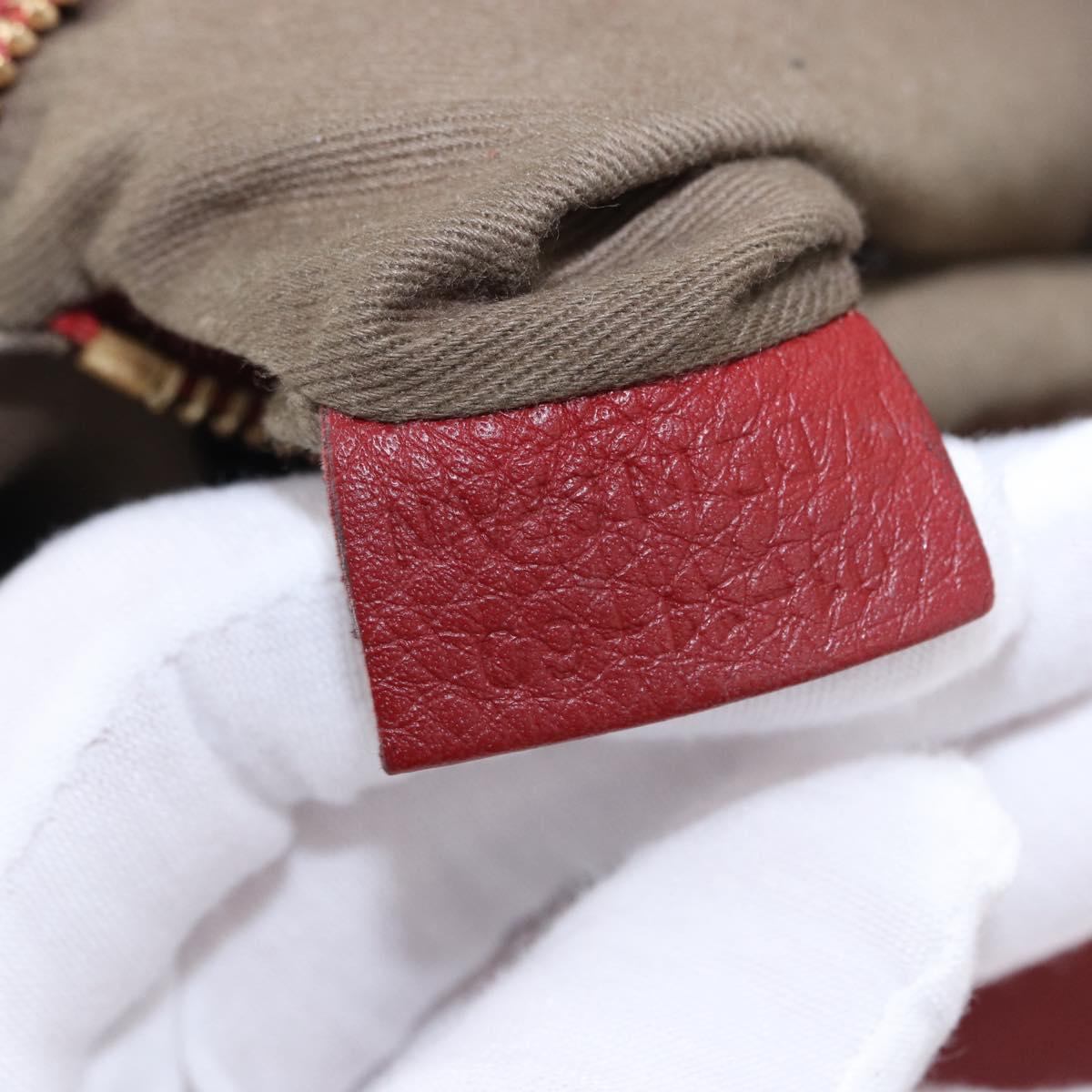Chloe Marcie Shoulder Bag Leather Red Gold Auth 188545