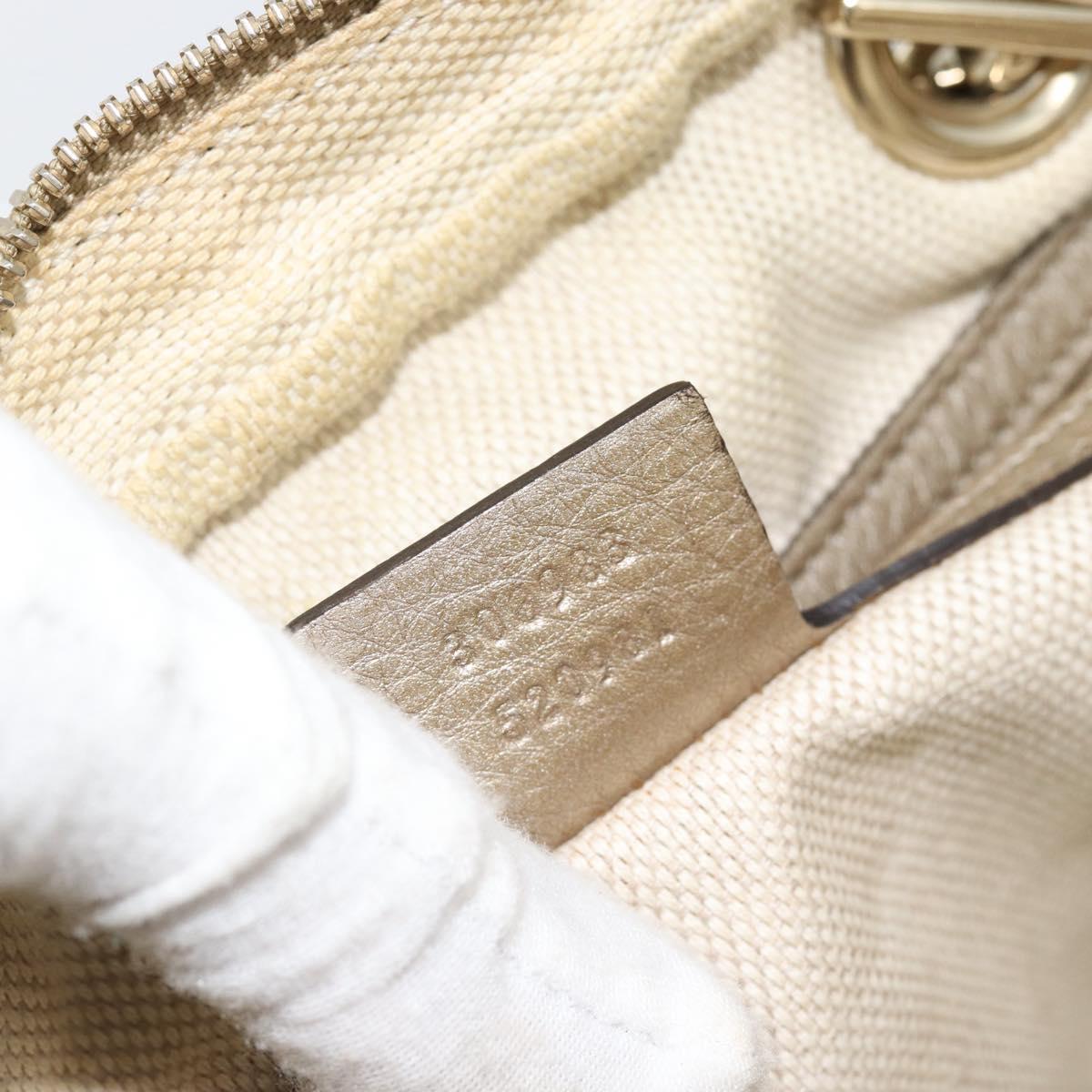GUCCI Soho Interlocking Shoulder Bag Leather Gold 308983 Auth 188546A