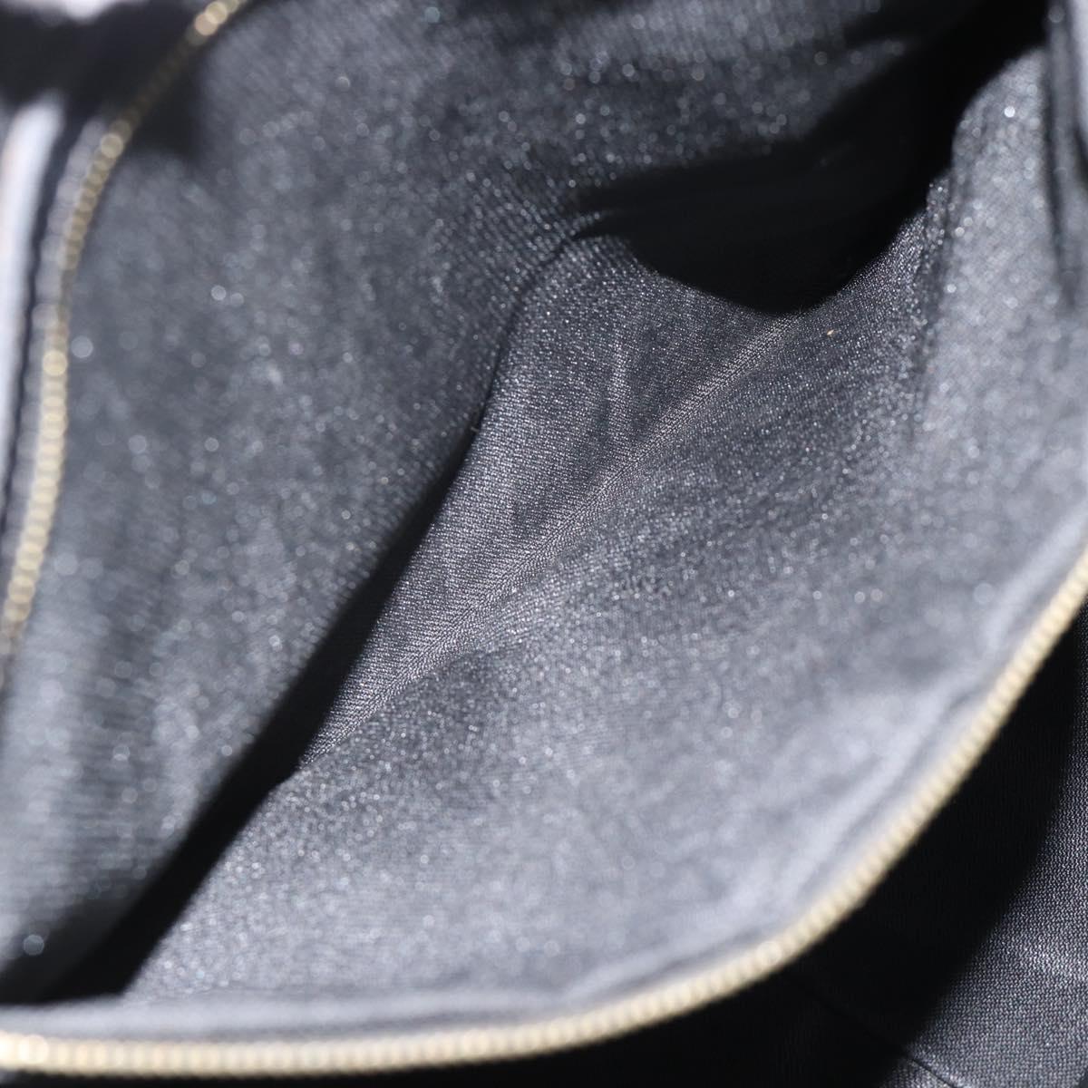 FENDI Hand Bag Suede Black Gold Auth 188554A