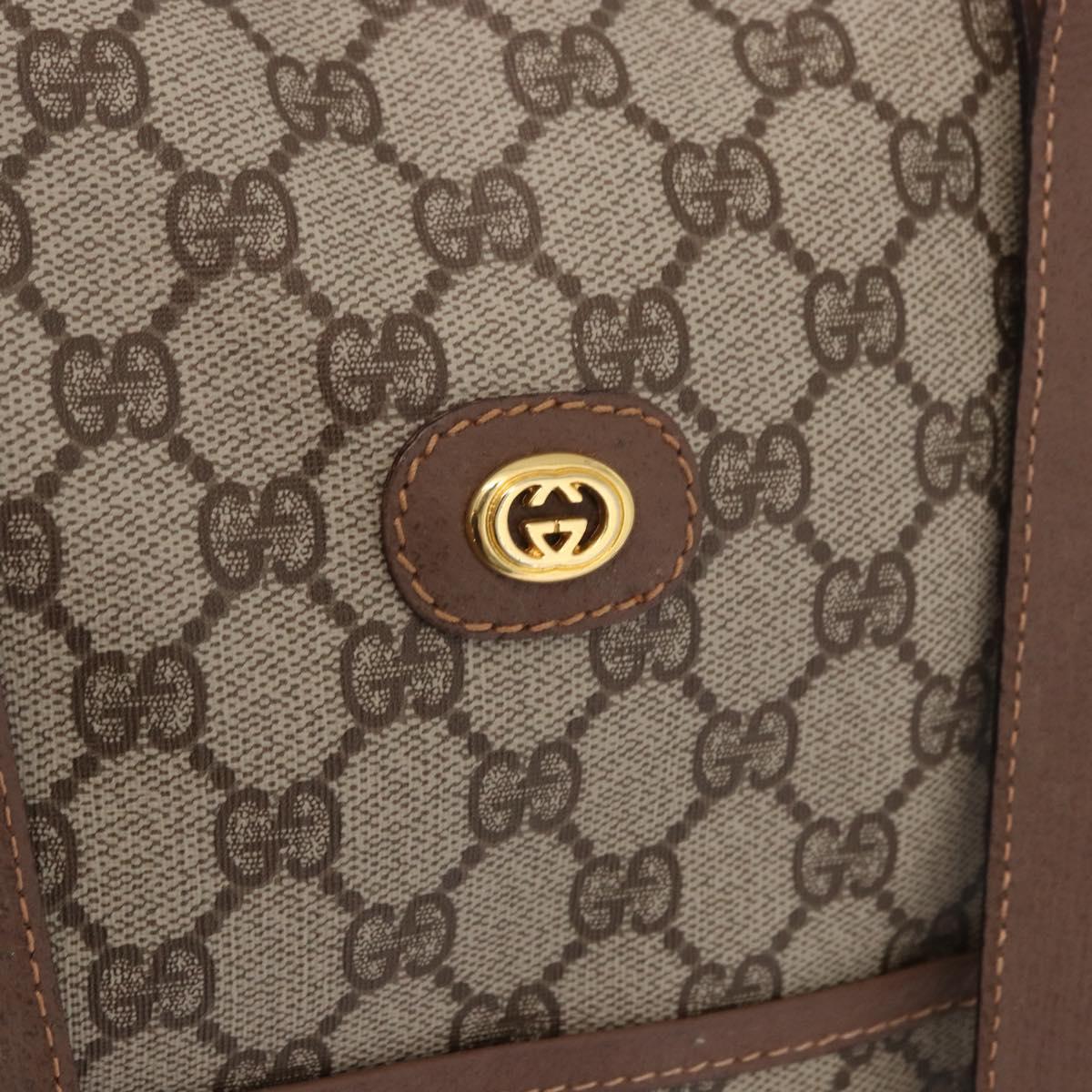 GUCCI GG Supreme Boston Bag PVC Beige Gold 012 1095 6080 Auth 188557