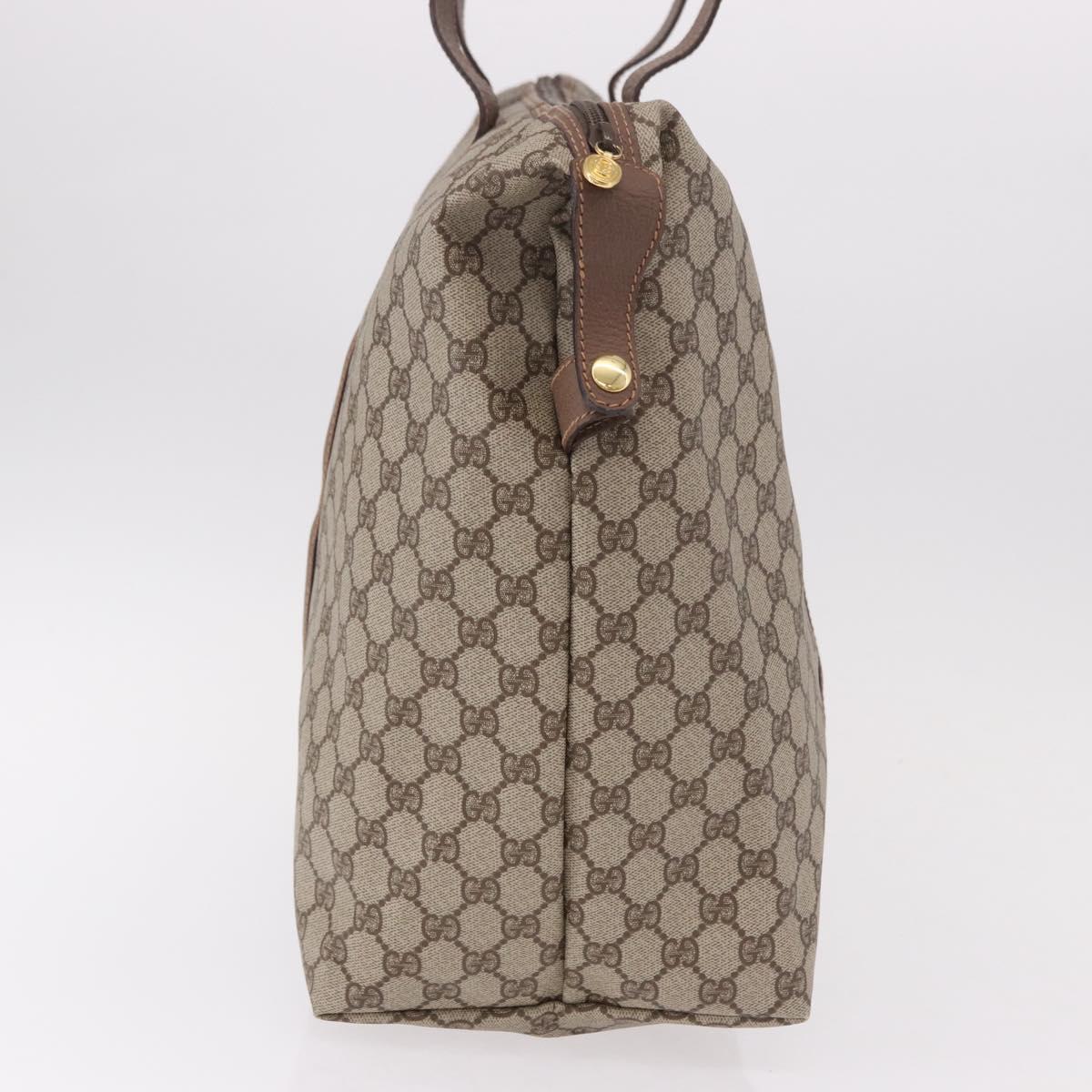 GUCCI GG Supreme Boston Bag PVC Beige Gold 012 1095 6080 Auth 188557