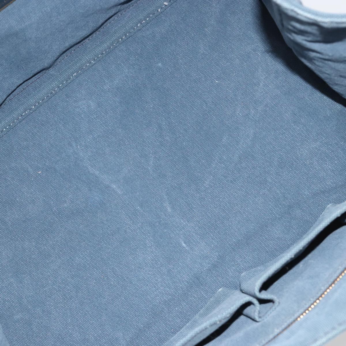 PRADA Canapa MM Hand Bag Canvas Blue Auth 188558