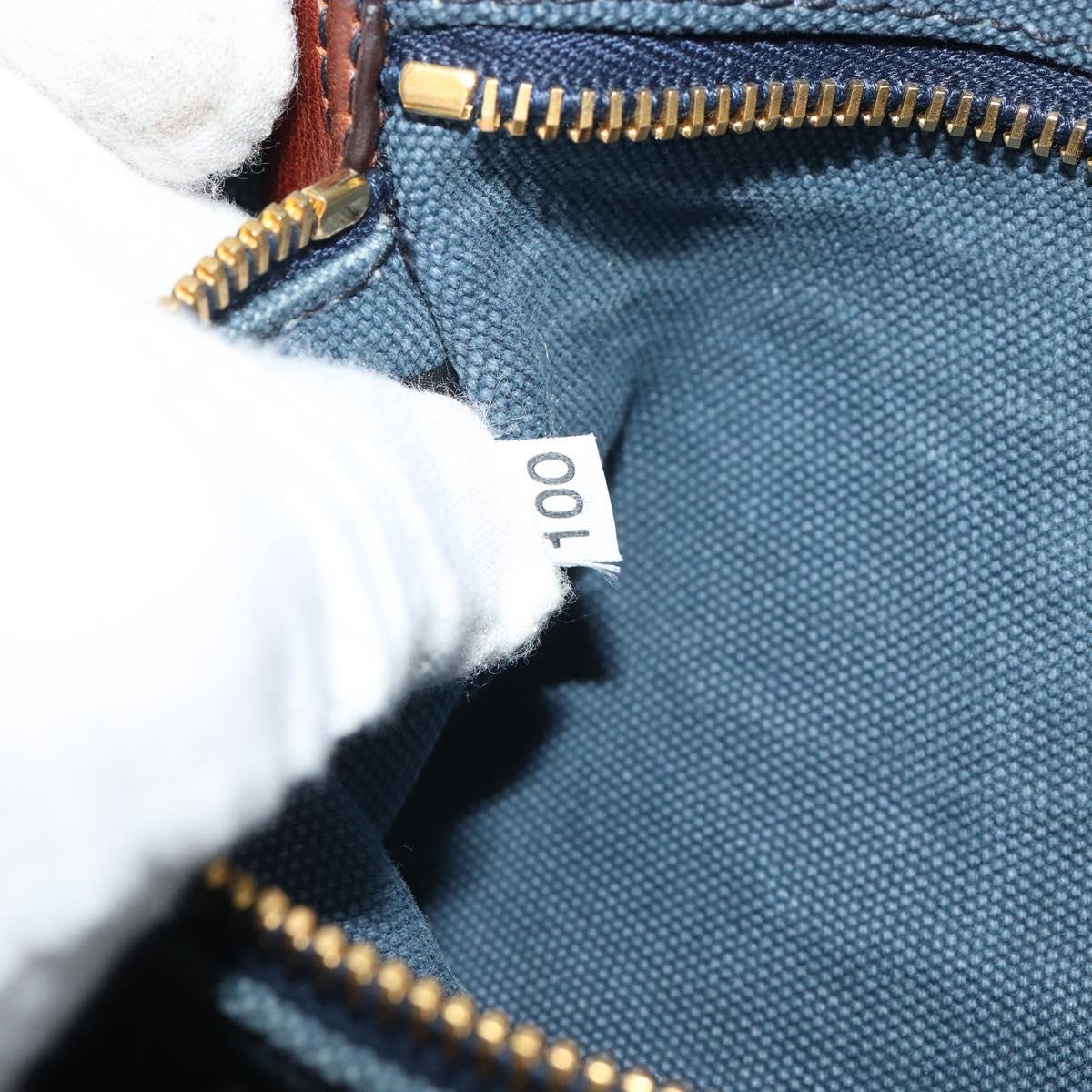 PRADA Canapa MM Hand Bag Canvas Blue Auth 188558