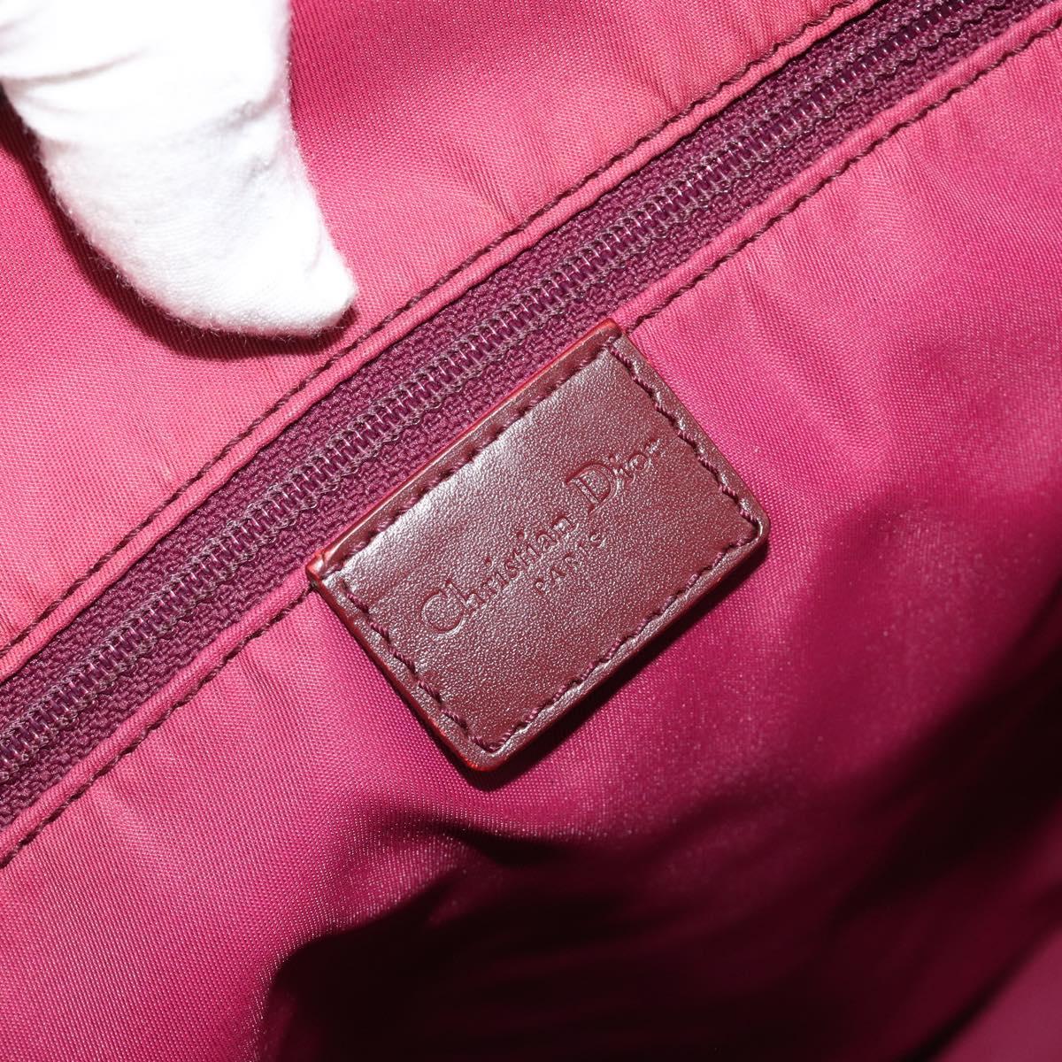 Christian Dior Trotter Canvas Tote Bag Red Silver Auth 188560