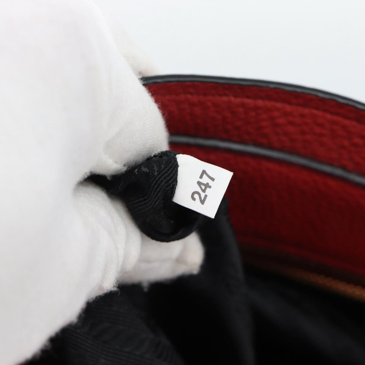 PRADA Tote Bag Leather Red Auth 188562A