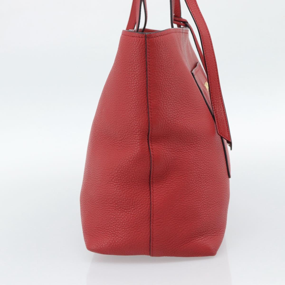 PRADA Tote Bag Leather Red Auth 188562A
