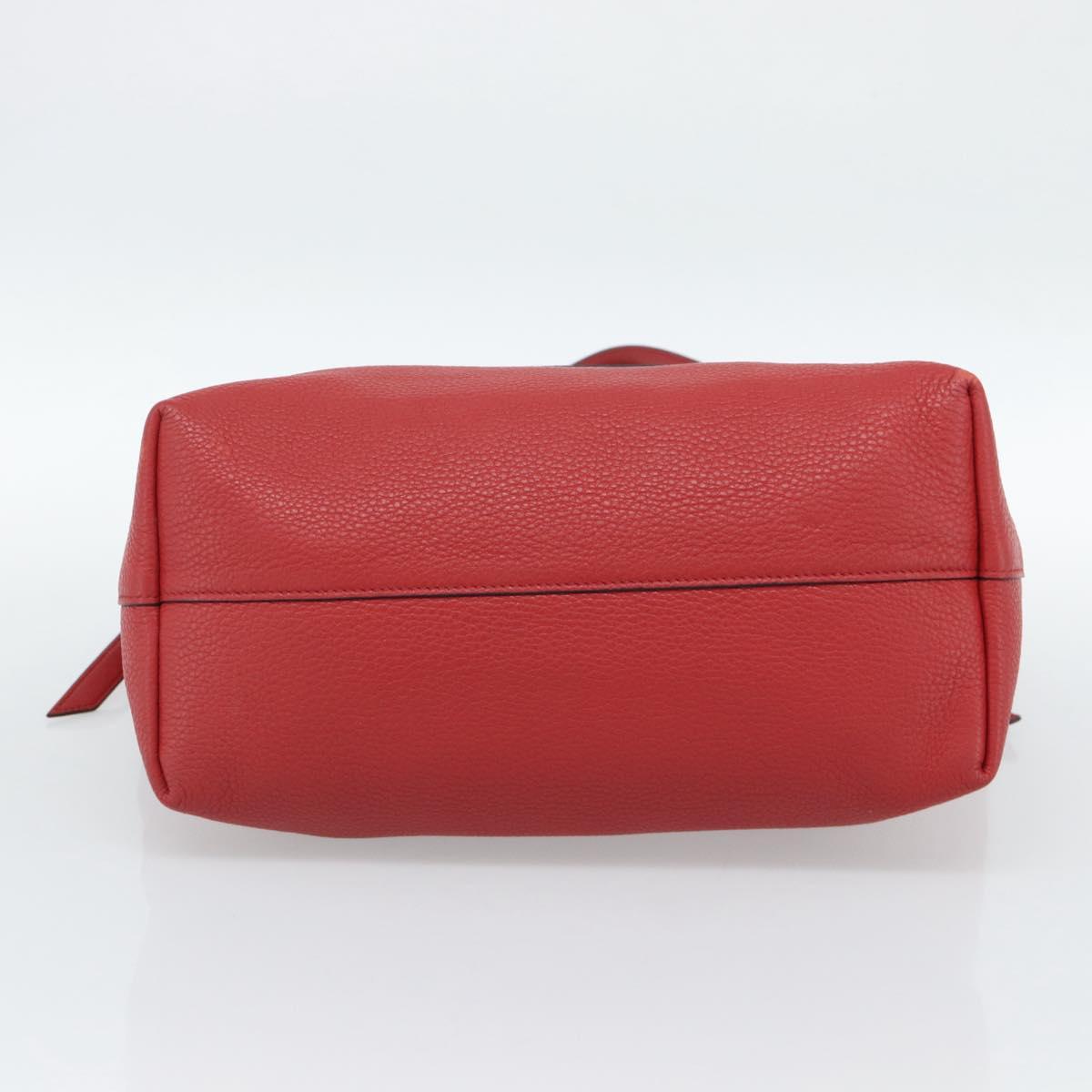 PRADA Tote Bag Leather Red Auth 188562A