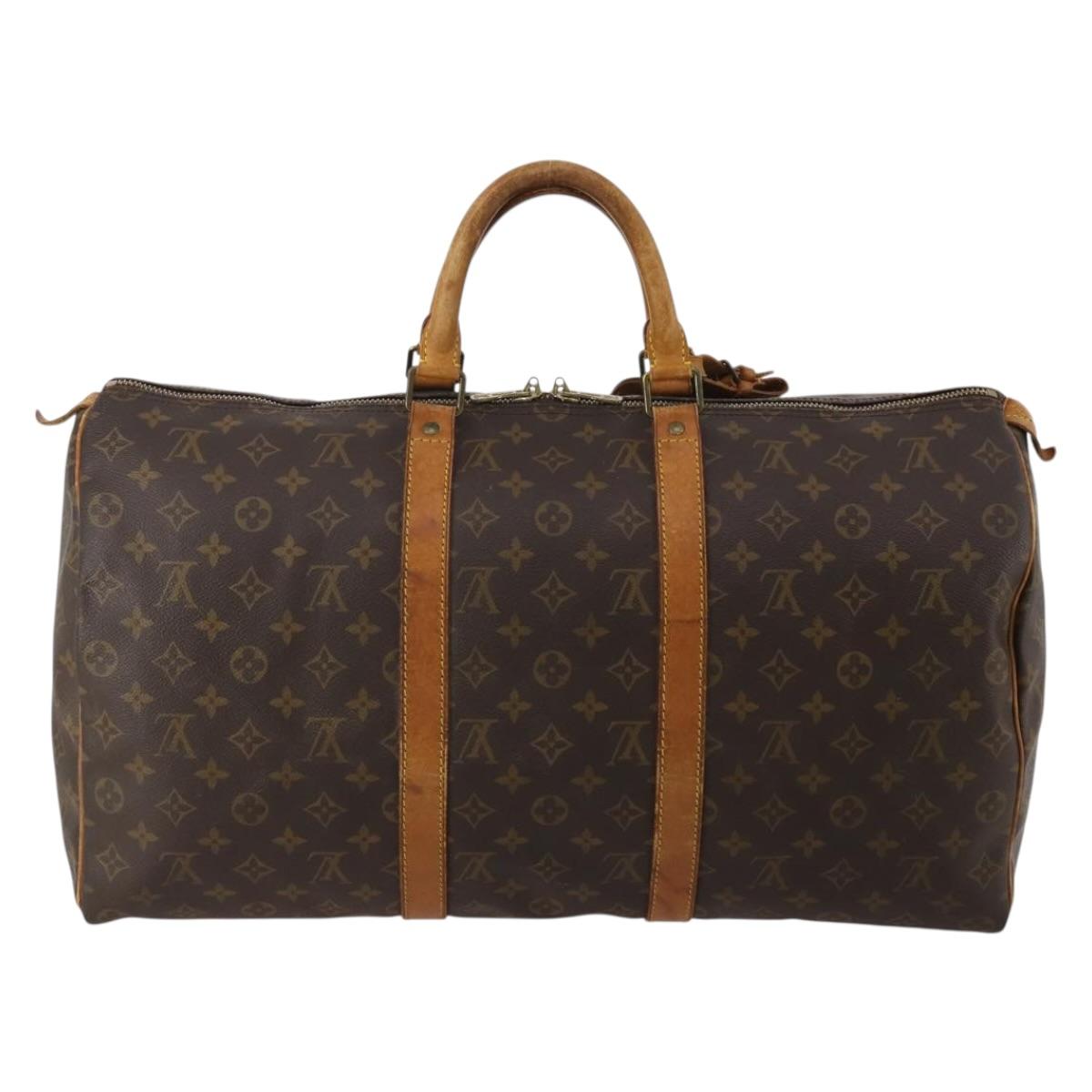LOUIS VUITTON Monogram Keepall 50 Boston Bag M41426 LV Auth 188566