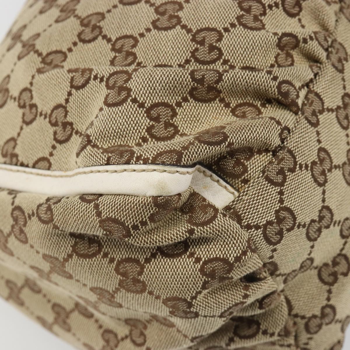GUCCI GG Canvas Abbey Hand Bag Beige Gold Auth 188567A