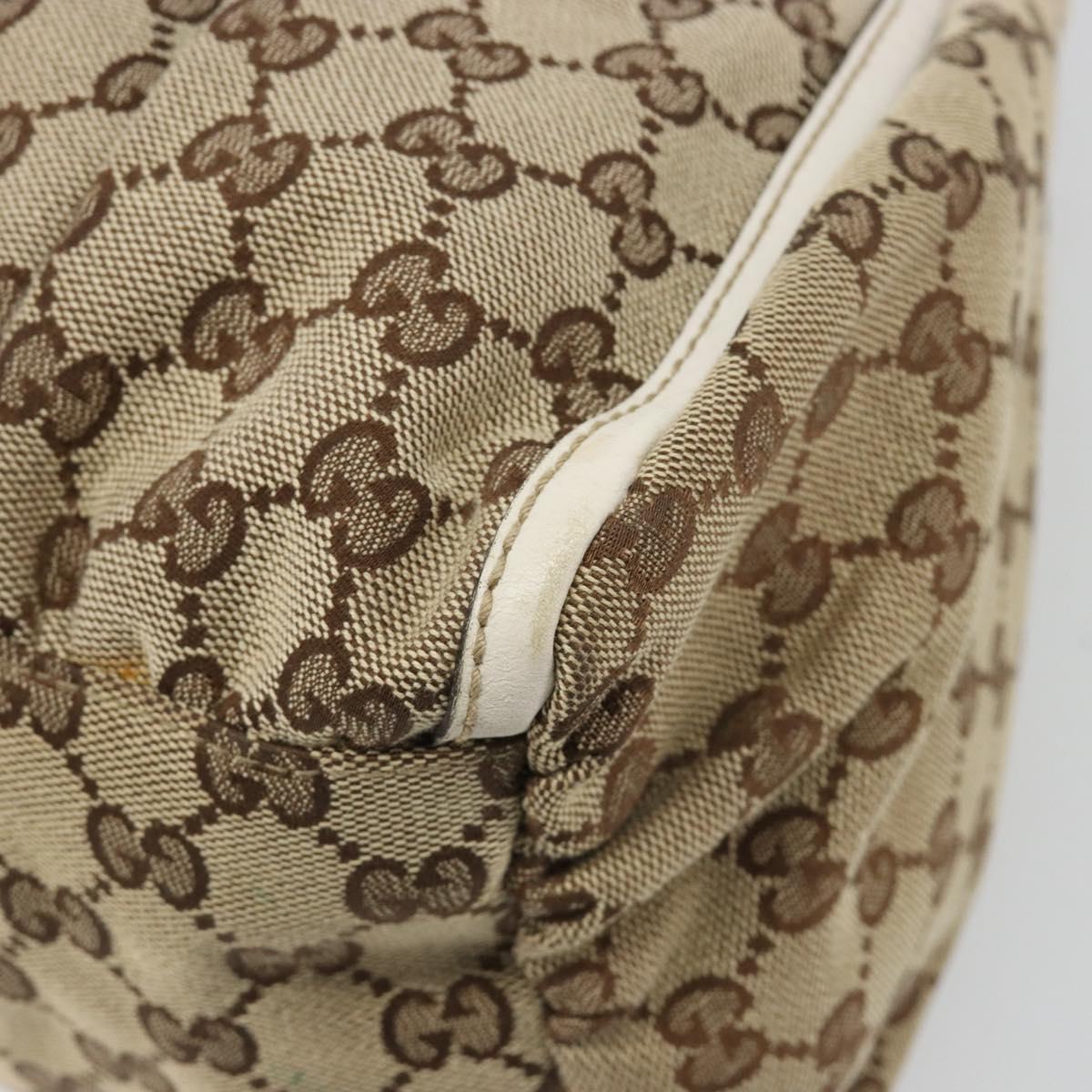 GUCCI GG Canvas Abbey Hand Bag Beige Gold Auth 188567A