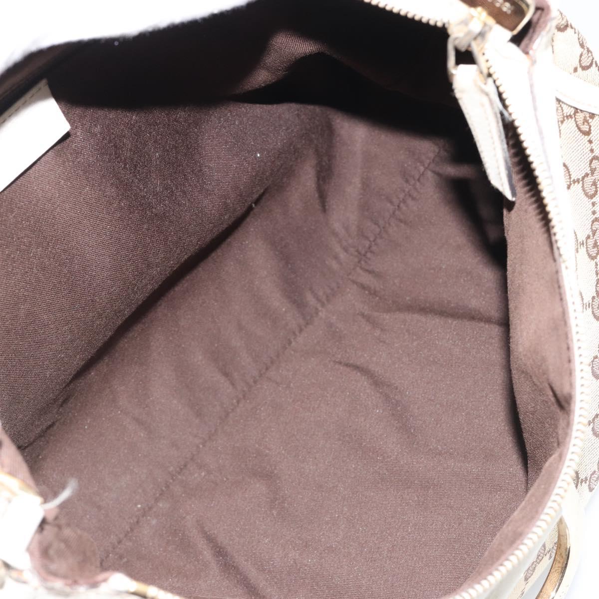 GUCCI GG Canvas Abbey Hand Bag Beige Gold Auth 188567A