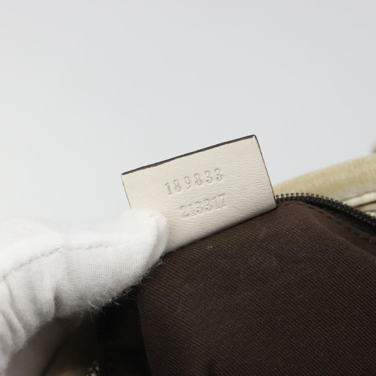 GUCCI GG Canvas Abbey Hand Bag Beige Gold Auth 188567A