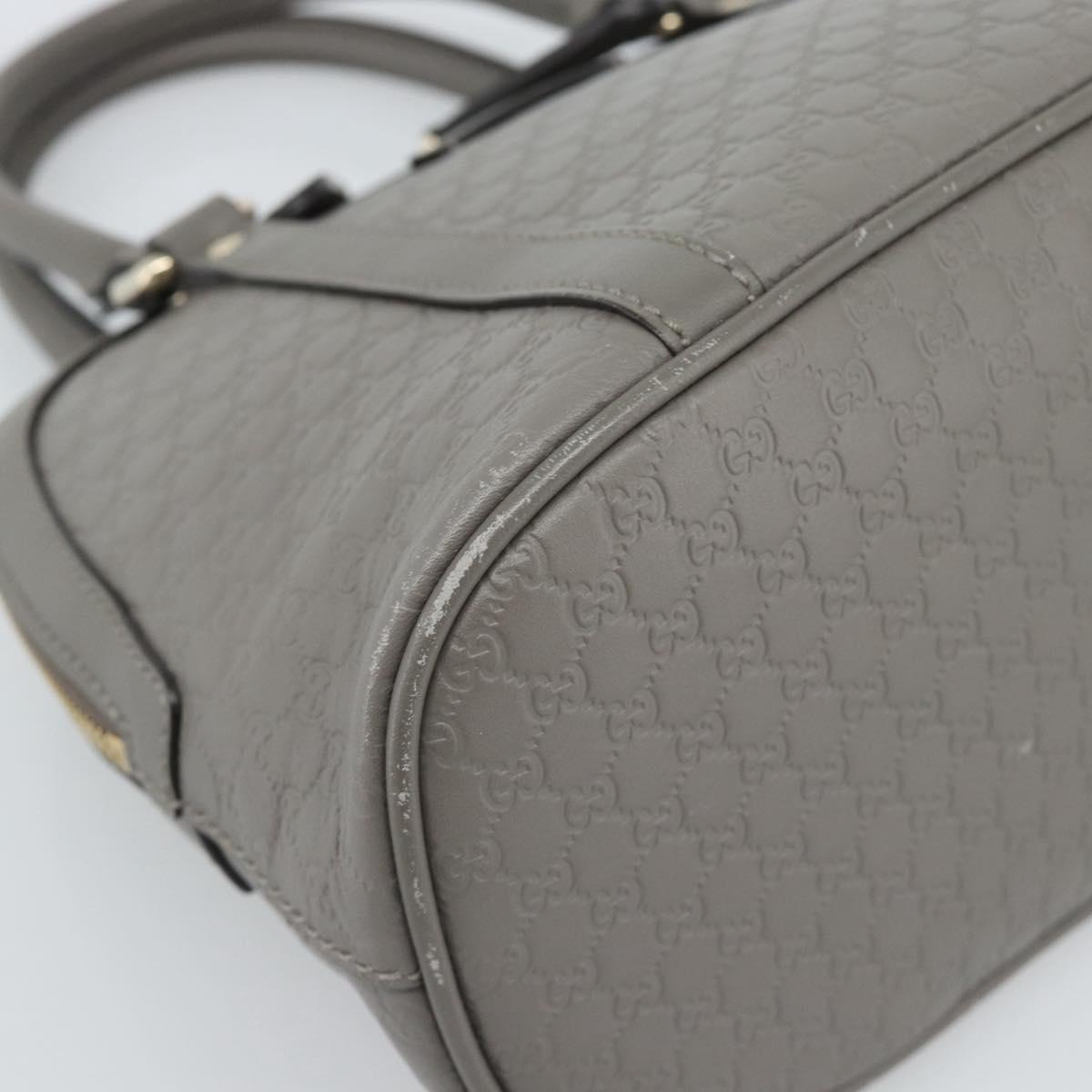 GUCCI Micro GG Canvas Guccissima Hand Bag Leather Gray Gold 449654 Auth 188568A