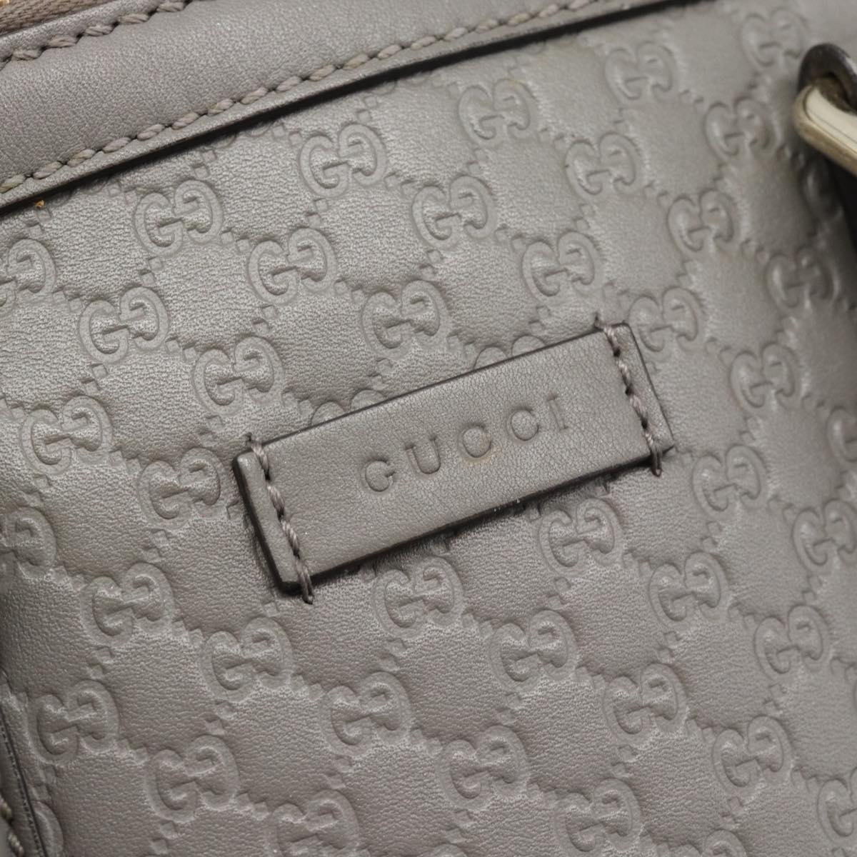 GUCCI Micro GG Canvas Guccissima Hand Bag Leather Gray Gold 449654 Auth 188568A