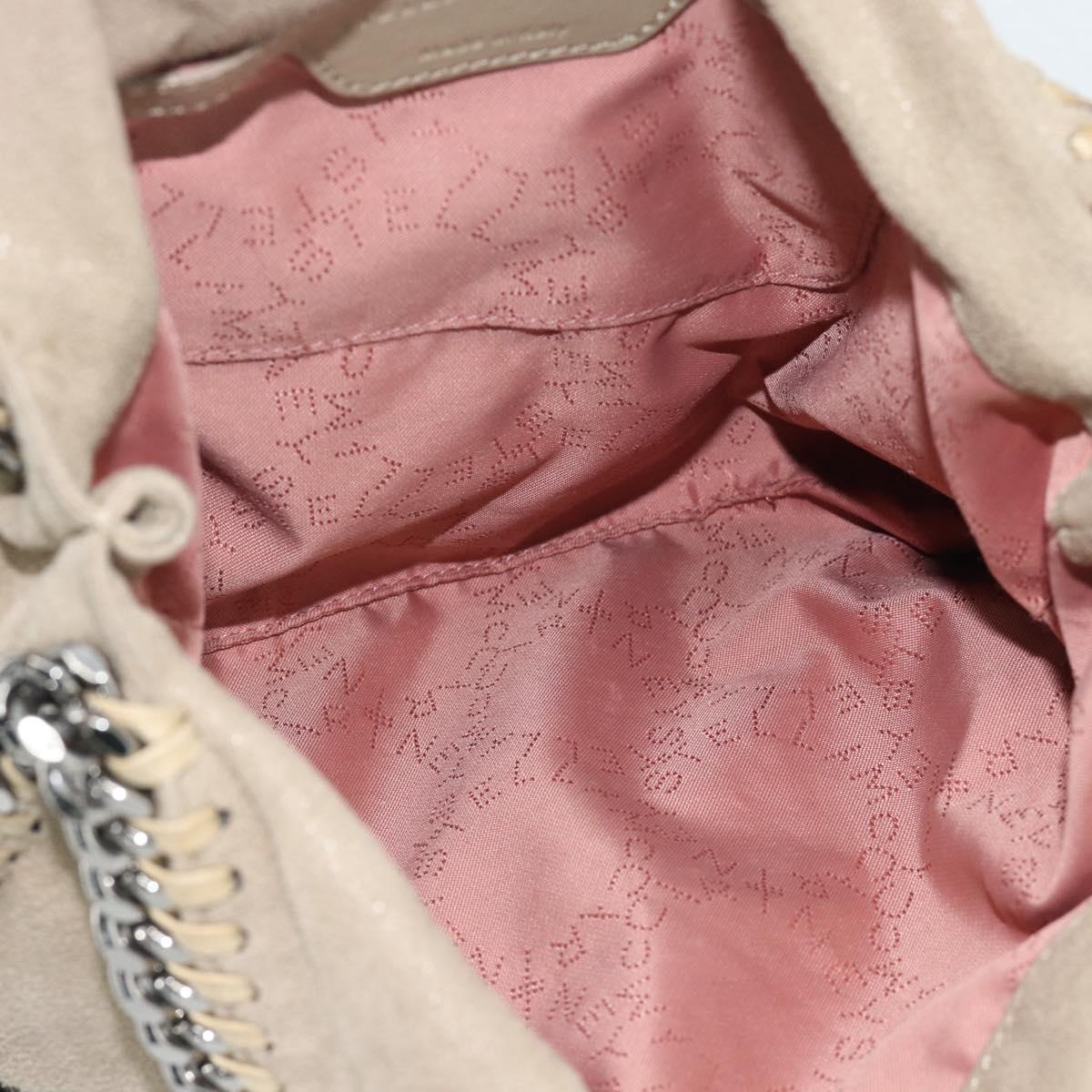Stella MacCartney Chain Falabella Shoulder Bag polyester Beige Auth 188574A