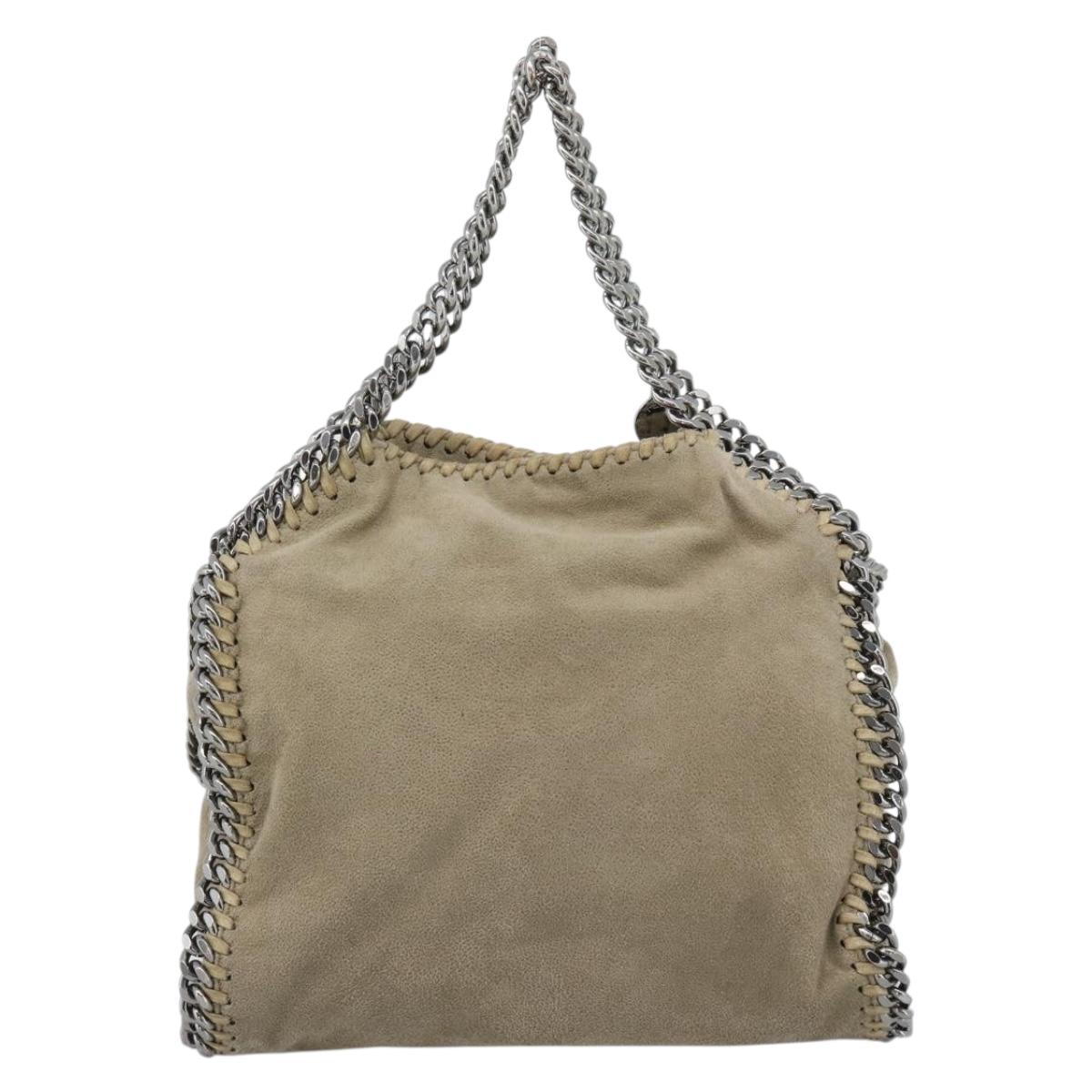 Stella MacCartney Chain Falabella Shoulder Bag polyester Beige Auth 188574A