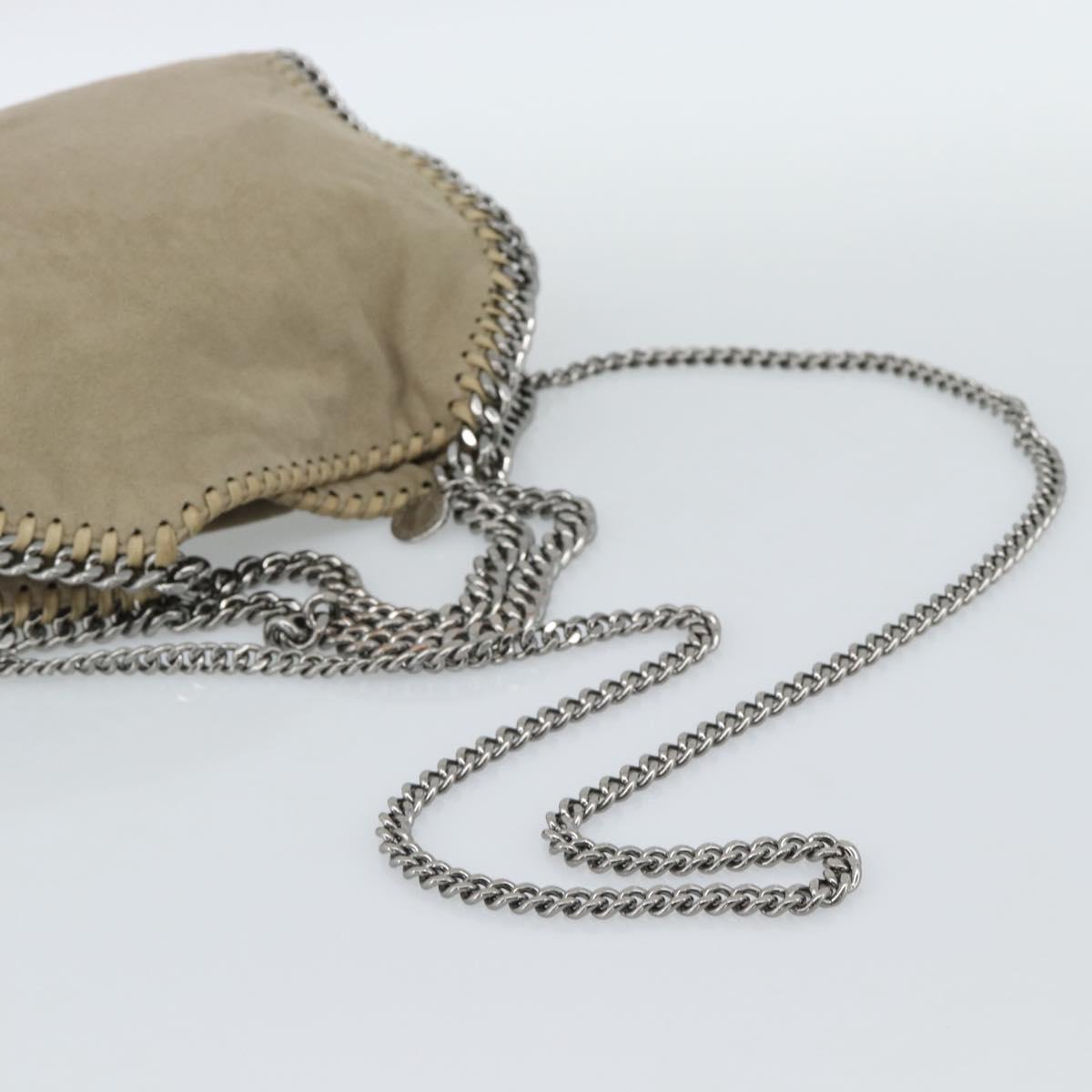 Stella MacCartney Chain Falabella Shoulder Bag polyester Beige Auth 188574A