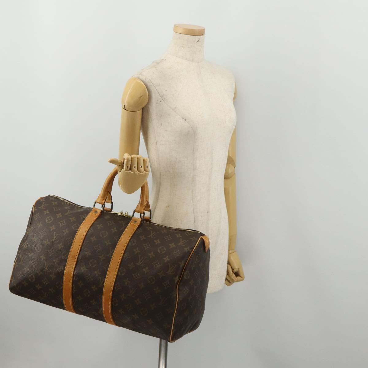 LOUIS VUITTON Monogram Keepall 45 Boston Bag M41428 LV Auth 188576