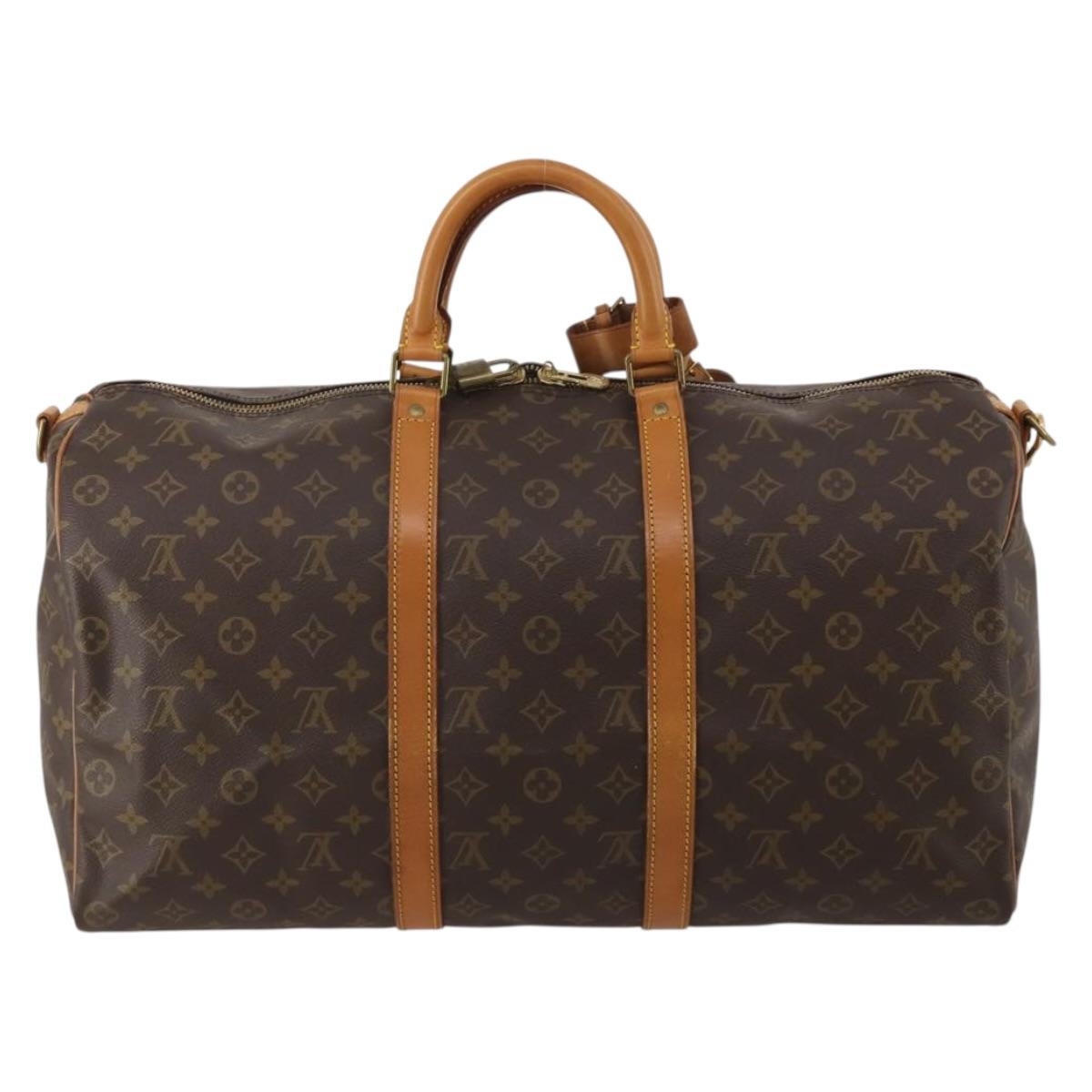 LOUIS VUITTON Monogram Keepall Bandouliere 50 Boston Bag M41416 LV Auth 188577V