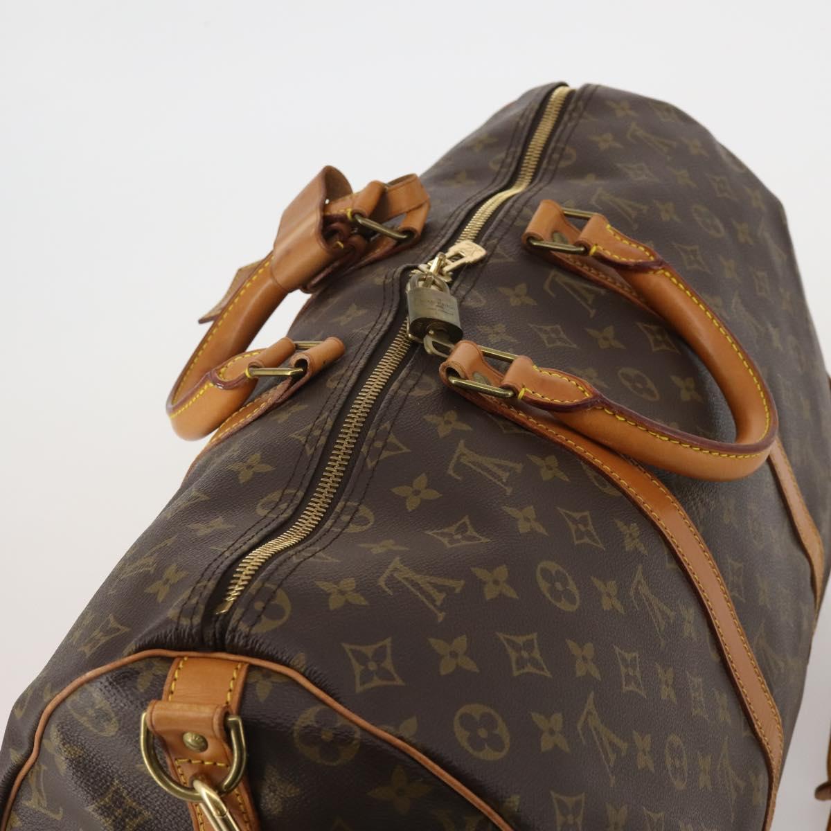 LOUIS VUITTON Monogram Keepall Bandouliere 50 Boston Bag M41416 LV Auth 188577V