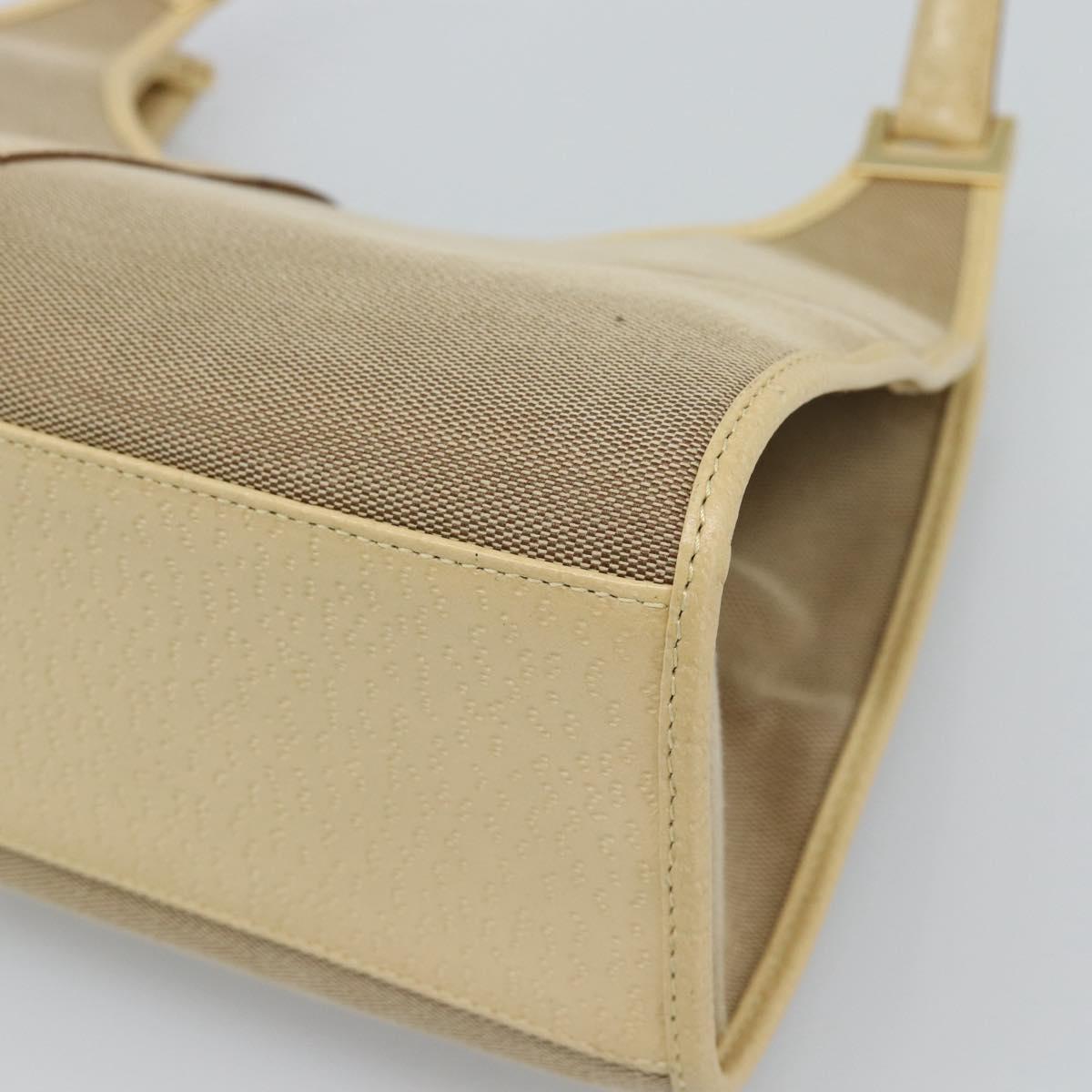 GUCCI Shoulder Bag Canvas Leather Beige Gold 002 1067 Auth 188585A