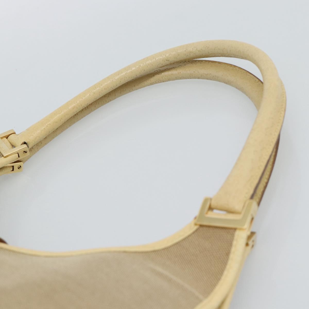GUCCI Shoulder Bag Canvas Leather Beige Gold 002 1067 Auth 188585A