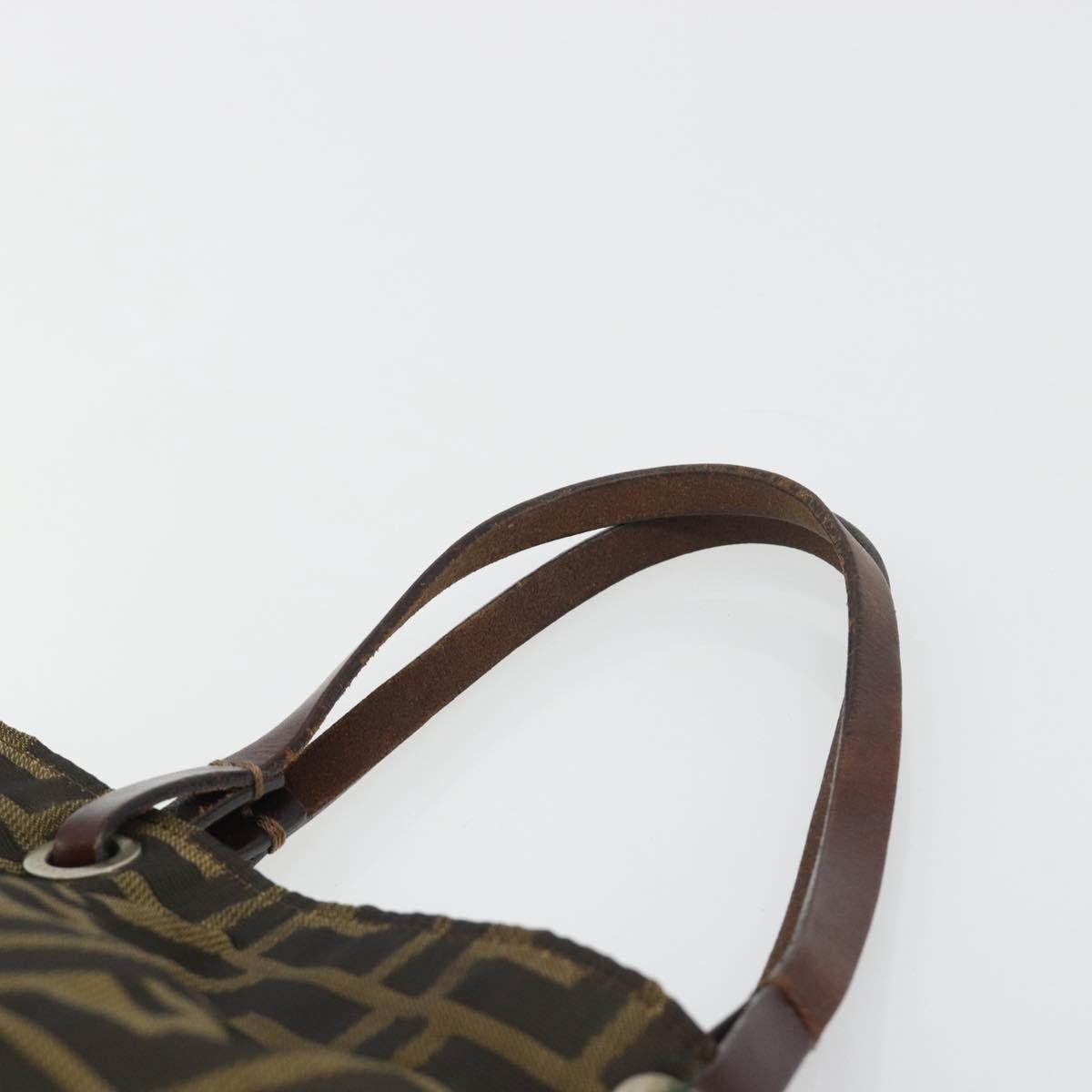 FENDI Zucca Canvas Tote Bag Black Brown Auth 188589