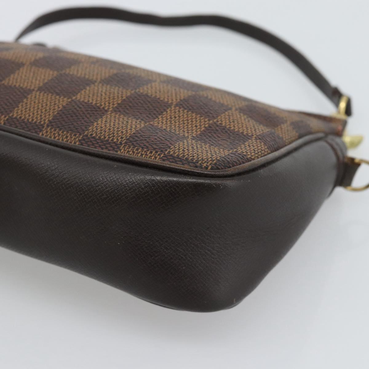 LOUIS VUITTON Damier Ebene Trousse Make Up Pouch N51982 LV Auth 188595A