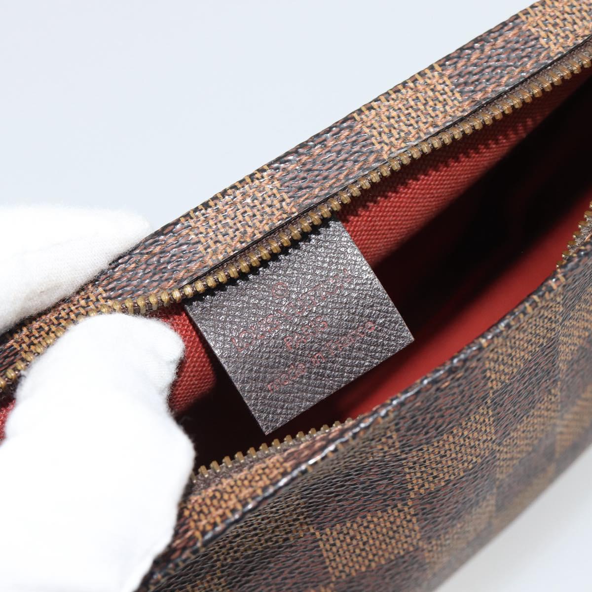 LOUIS VUITTON Damier Ebene Trousse Make Up Pouch N51982 LV Auth 188595A