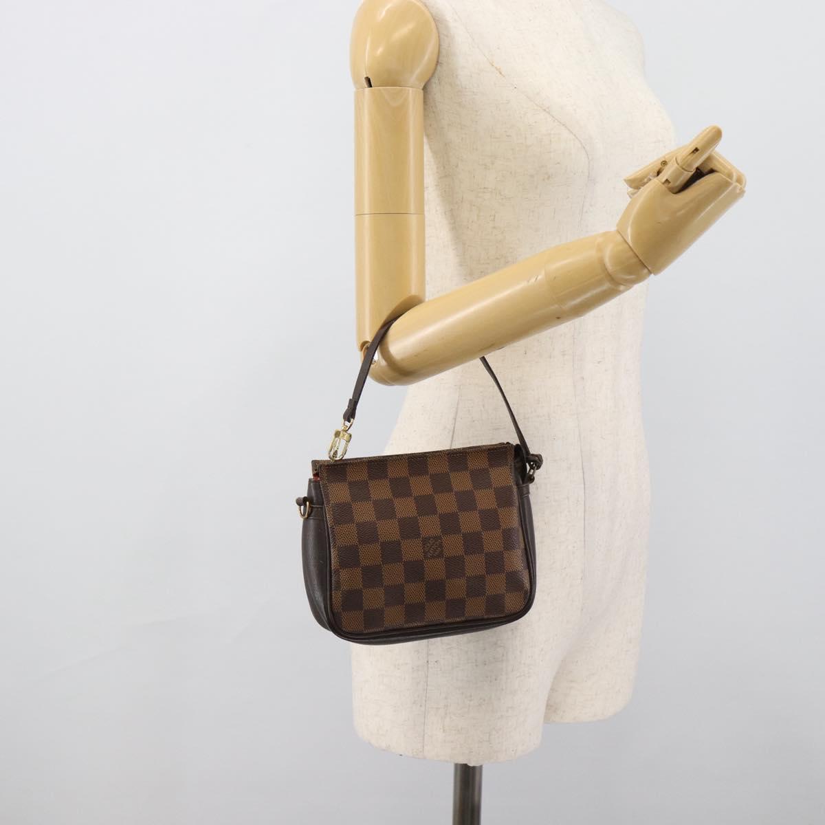 LOUIS VUITTON Damier Ebene Trousse Make Up Pouch N51982 LV Auth 188595A