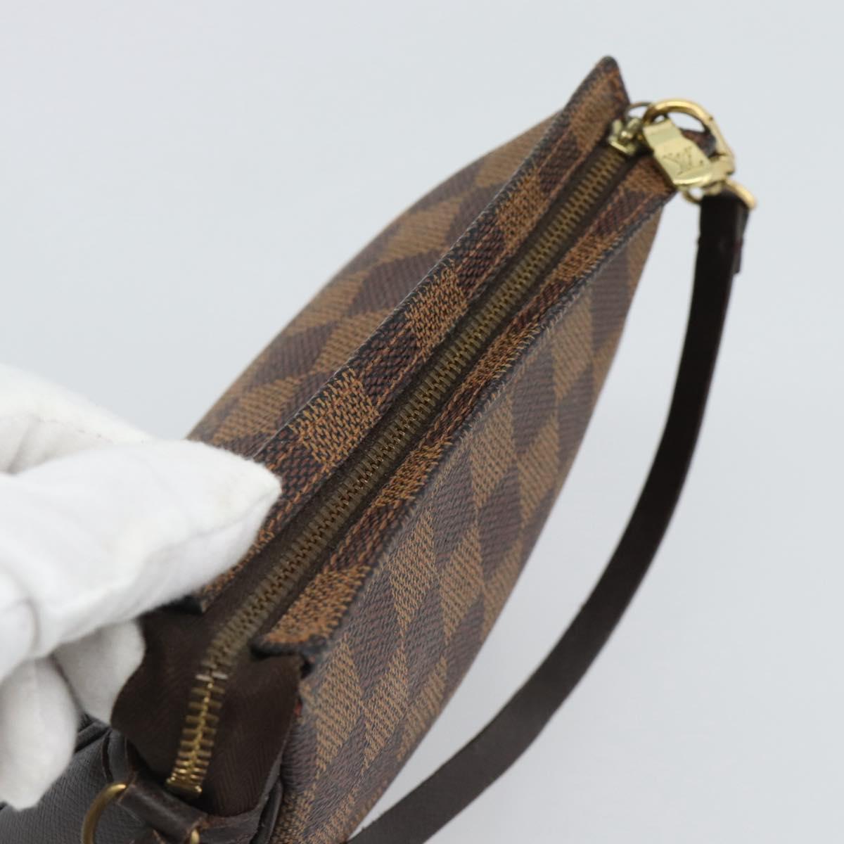 LOUIS VUITTON Damier Ebene Trousse Make Up Pouch N51982 LV Auth 188595A