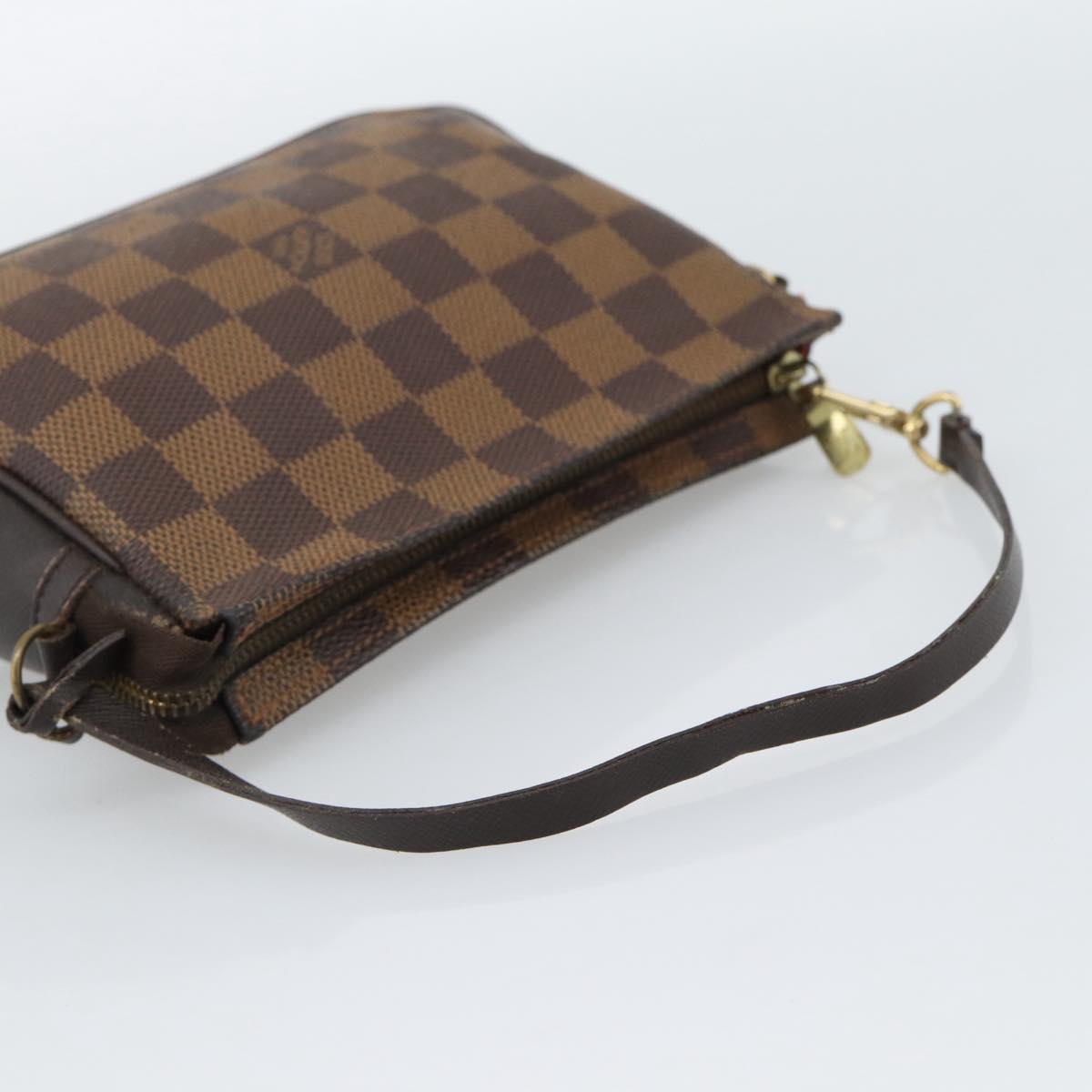 LOUIS VUITTON Damier Ebene Trousse Make Up Pouch N51982 LV Auth 188595A