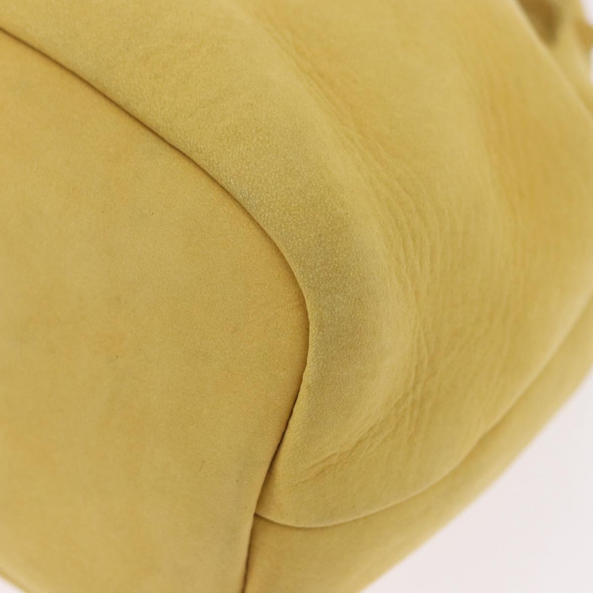Salvatore Ferragamo Purse Hand Bag Suede Yellow Auth 188597