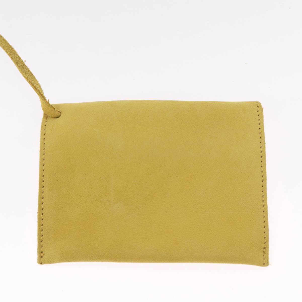 Salvatore Ferragamo Purse Hand Bag Suede Yellow Auth 188597