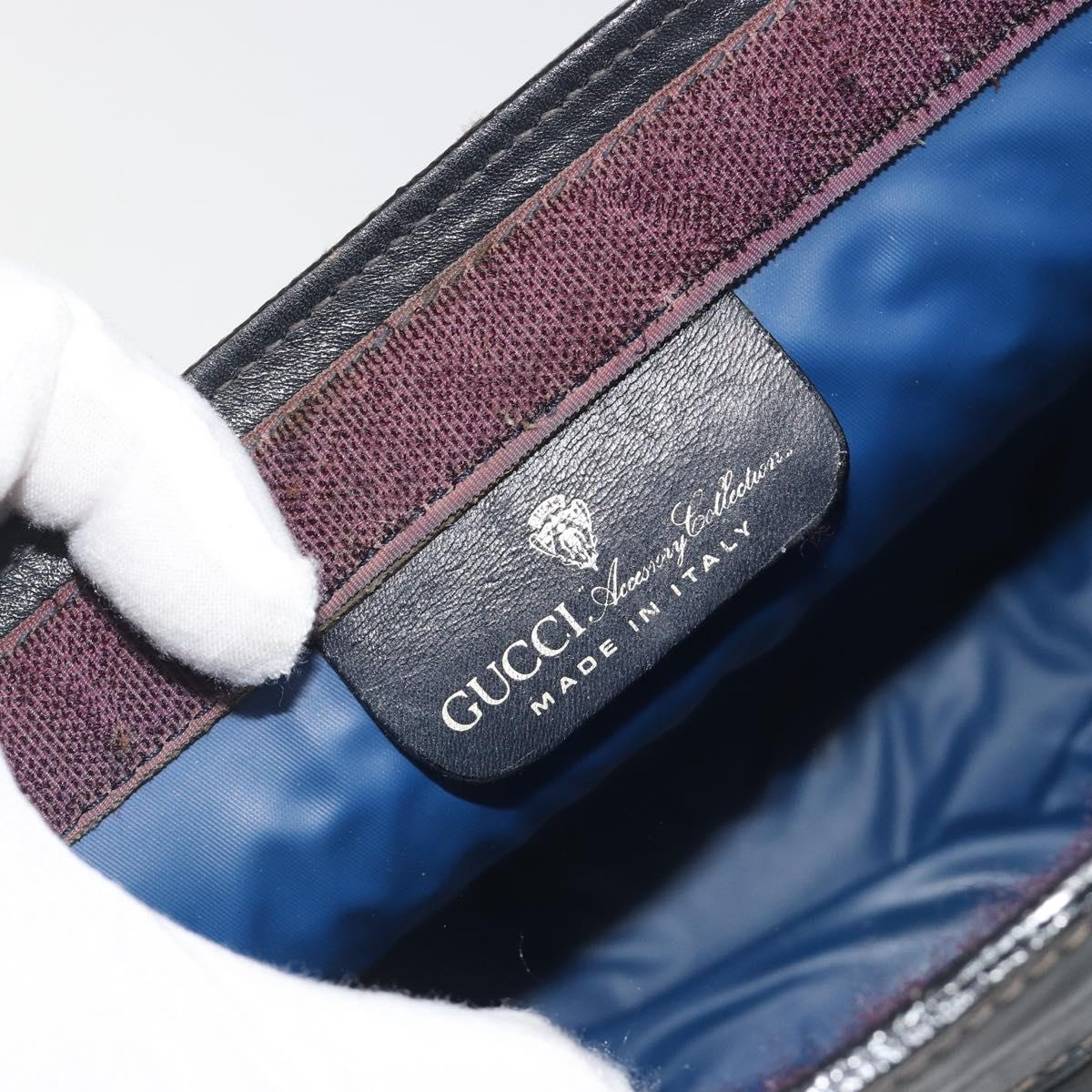 GUCCI GG Supreme Sherry Line Clutch Bag PVC Navy 014 2125 28 41 Auth 188606