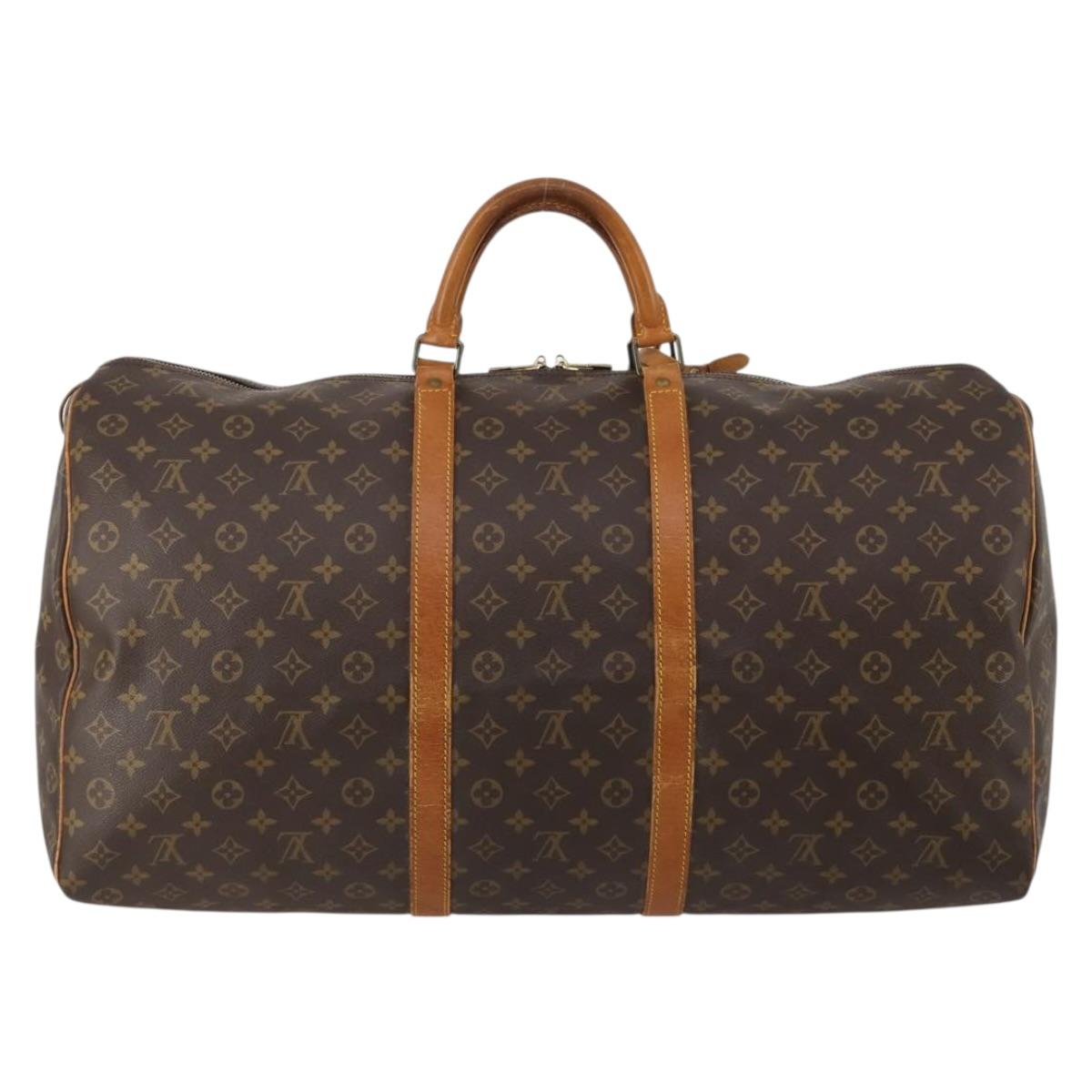 LOUIS VUITTON Monogram Keepall 60 Boston Bag M41422 LV Auth 188608