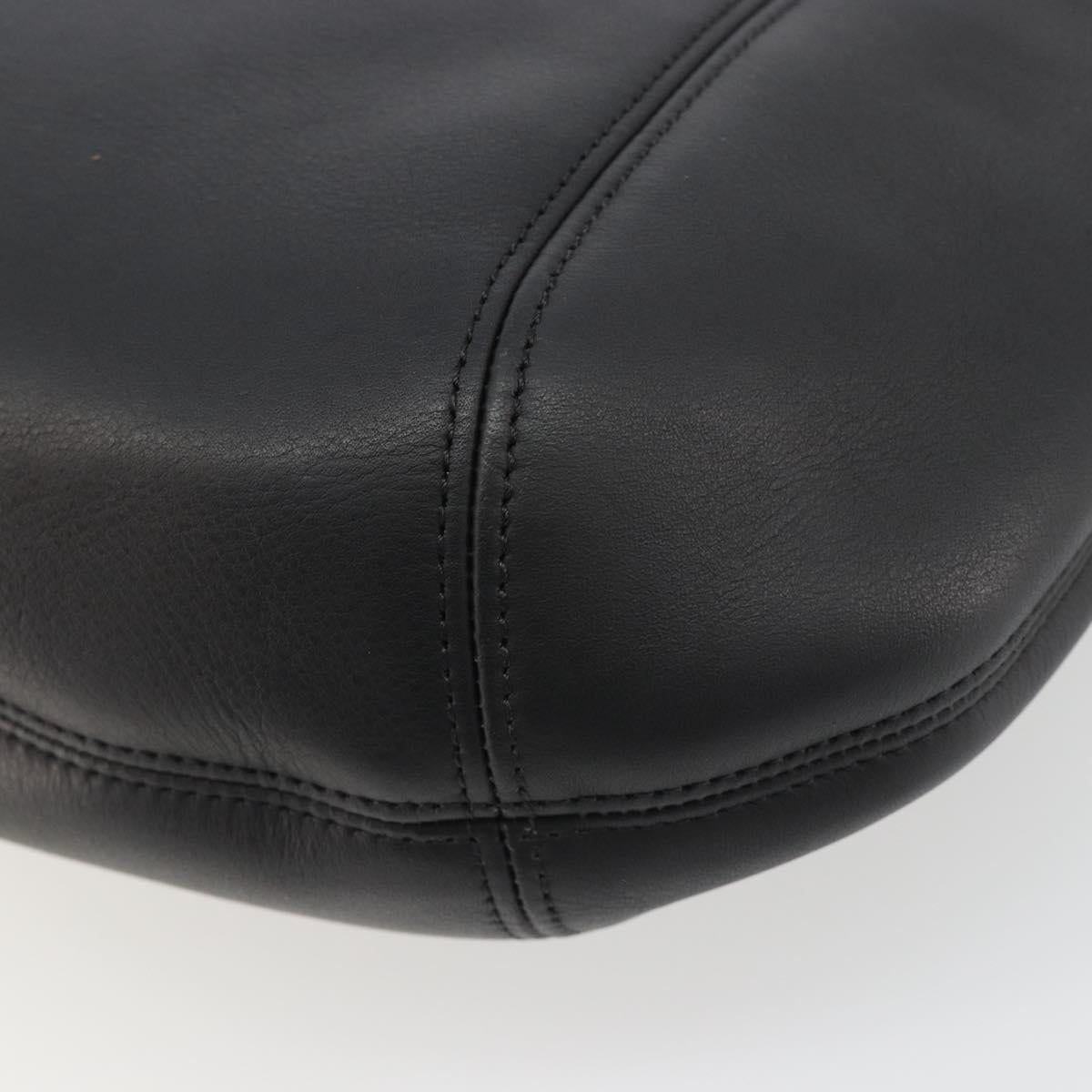 Coach Tote Bag Leather Black Gold Auth 188610A