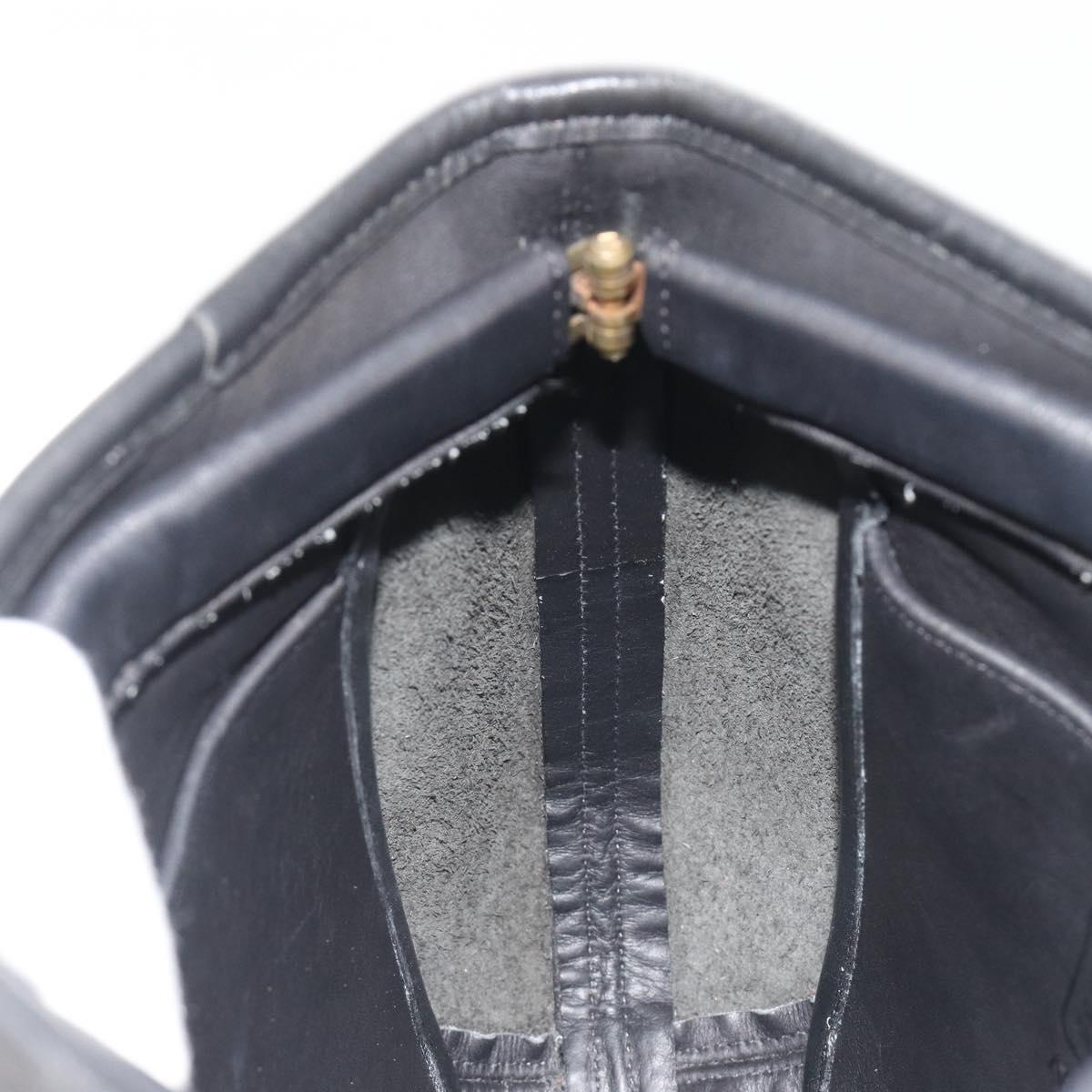 Coach Tote Bag Leather Black Gold Auth 188610A