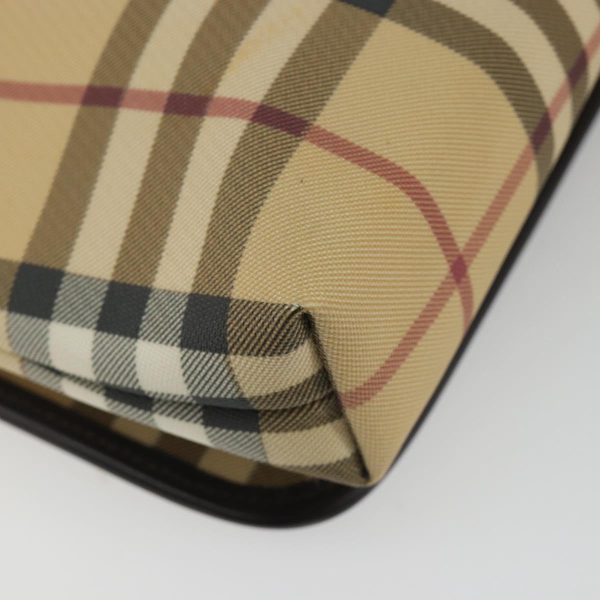BURBERRY Nova Check Shoulder Bag PVC Beige Auth 188612A