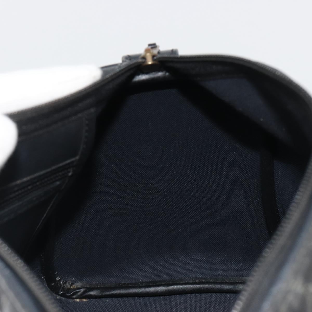 Christian Dior Trotter Canvas Hand Bag PVC Navy Gold Auth 188617