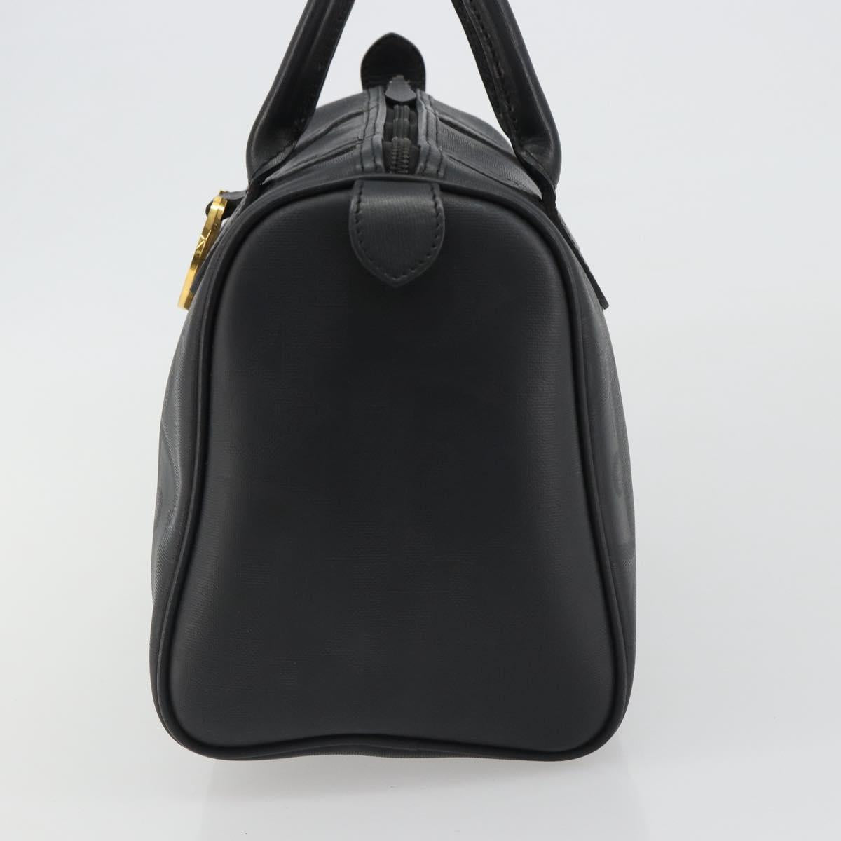 Christian Dior Trotter Canvas Hand Bag PVC Navy Gold Auth 188617