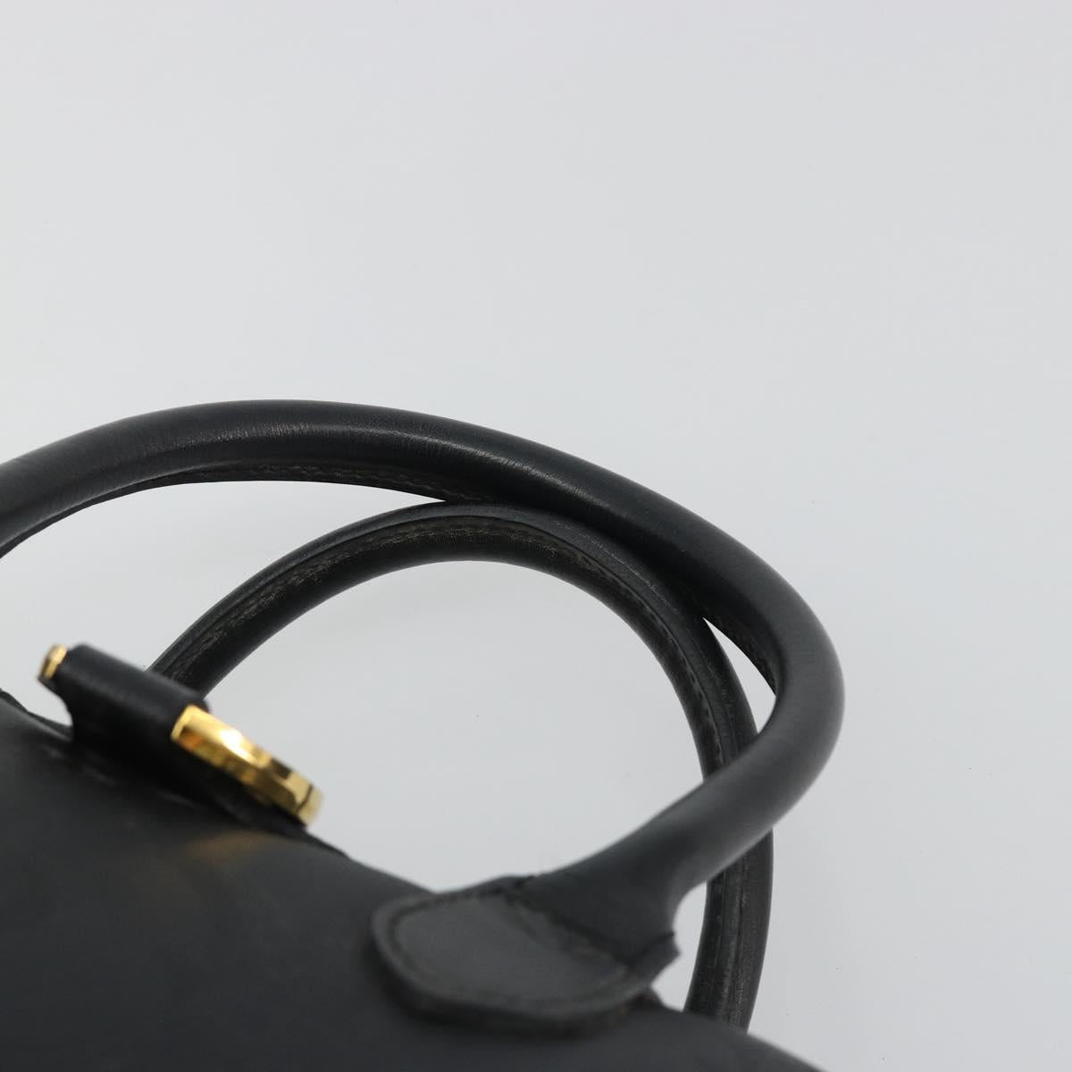 Christian Dior Trotter Canvas Hand Bag PVC Navy Gold Auth 188617