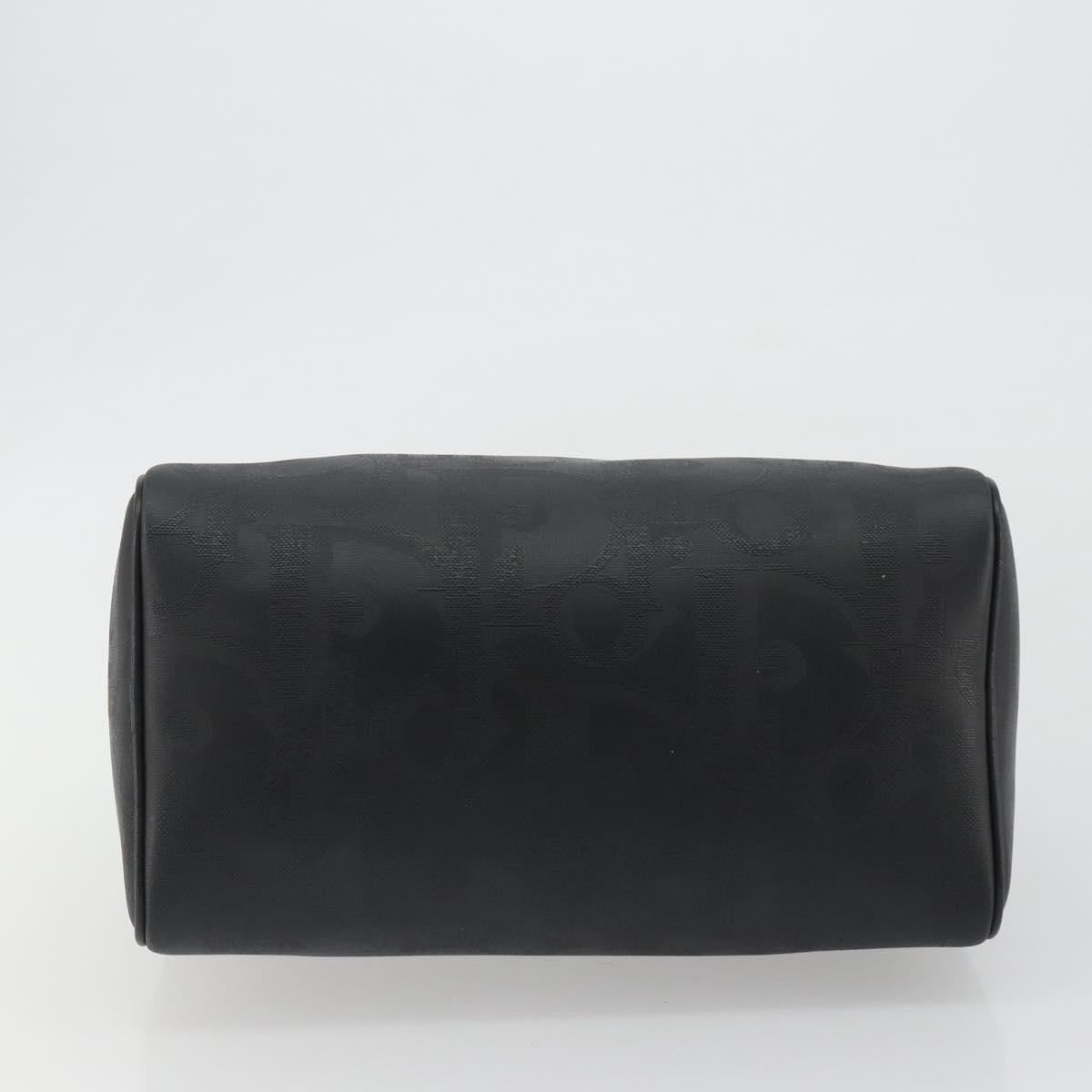 Christian Dior Trotter Canvas Hand Bag PVC Navy Gold Auth 188617