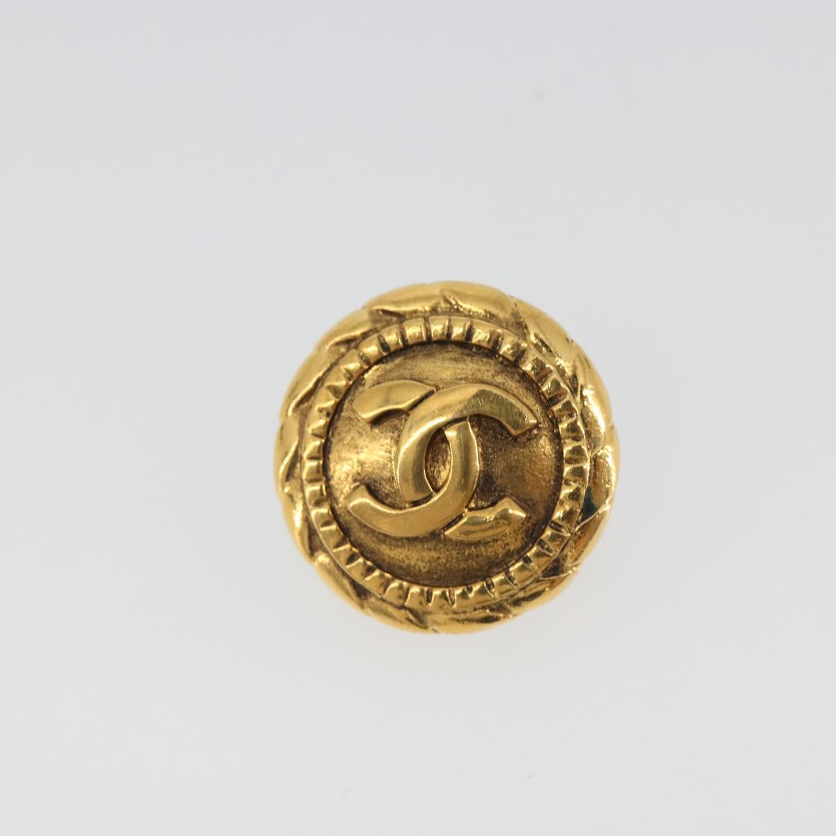CHANEL COCO Mark Earring Metal Gold Tone CC Auth 188625M